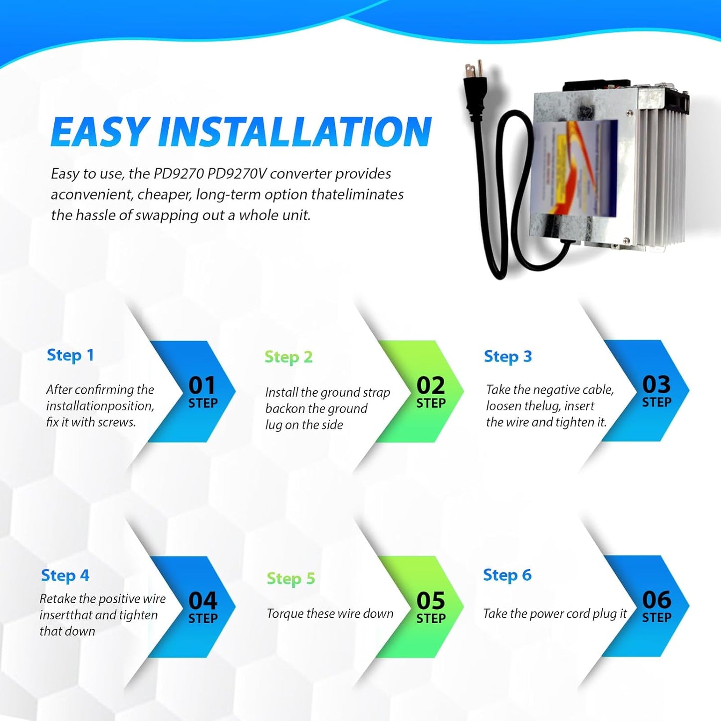MINJIANG RV Power Converter, PD9270 PD9270V 70Amp RV Inverter Converter Charger with Charge Wizard Inteli-Power 9200 Series Converter/Charger for RV Camper Caravans 120V to 12V