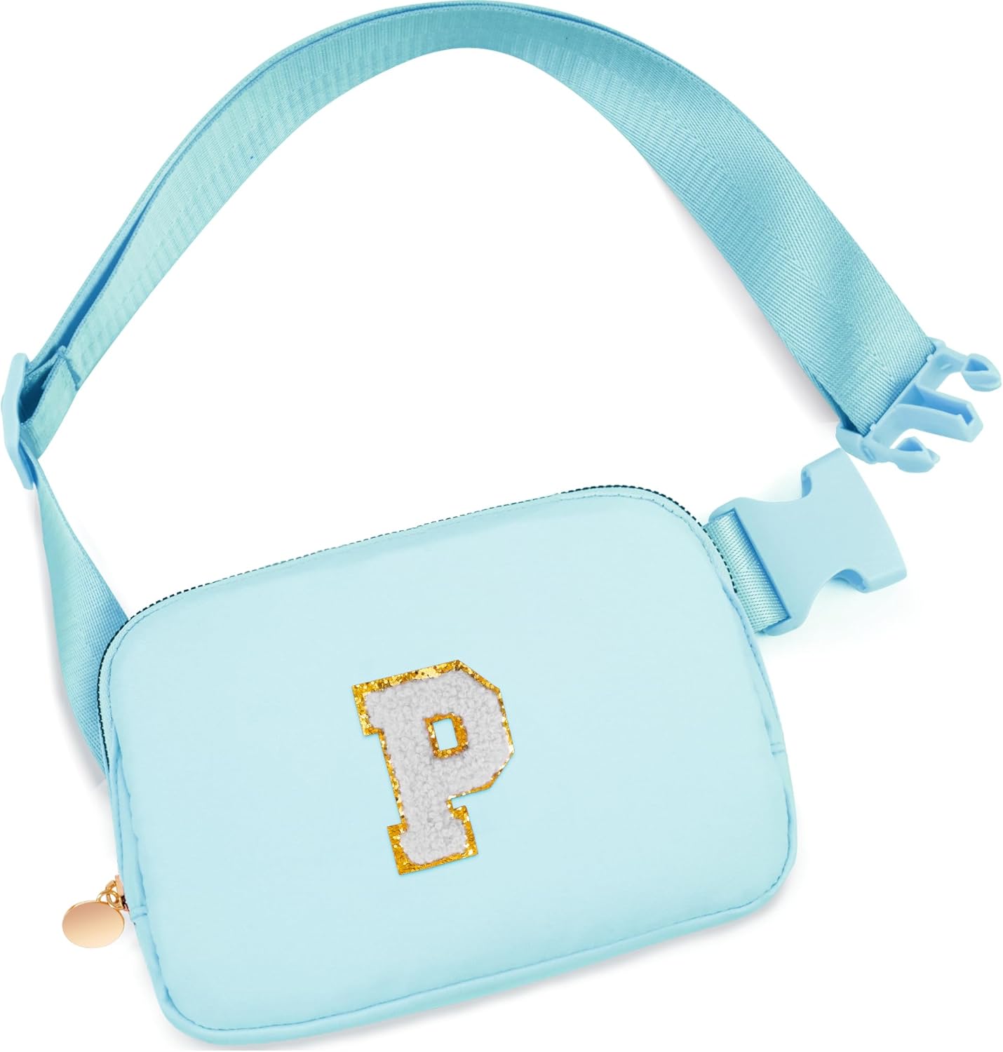 Birthday Gifts for 4 5 6 7 8 9 10 11 12 Year Old Girls,Gifts for Teens Kids Daughter Sister Her,Fanny Pack Belt Bag Crossbody Bags Cute Stuff for Girls Women Teen | Initial White P,Blue Bag