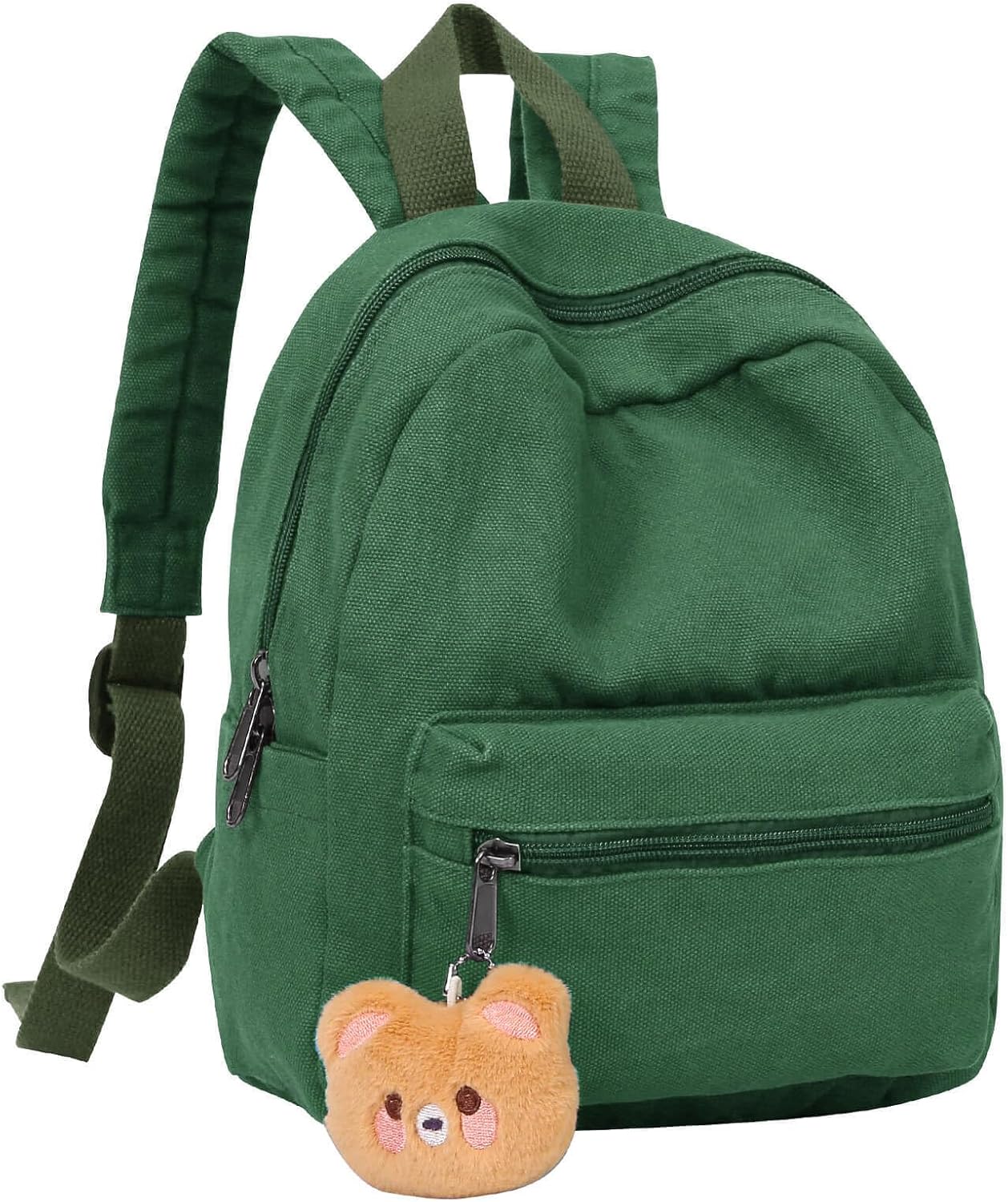 Phaoullzon Teen Girls Mini Backpack Purse Kids Canvas Small Tiny Cute Bag,Emerald green