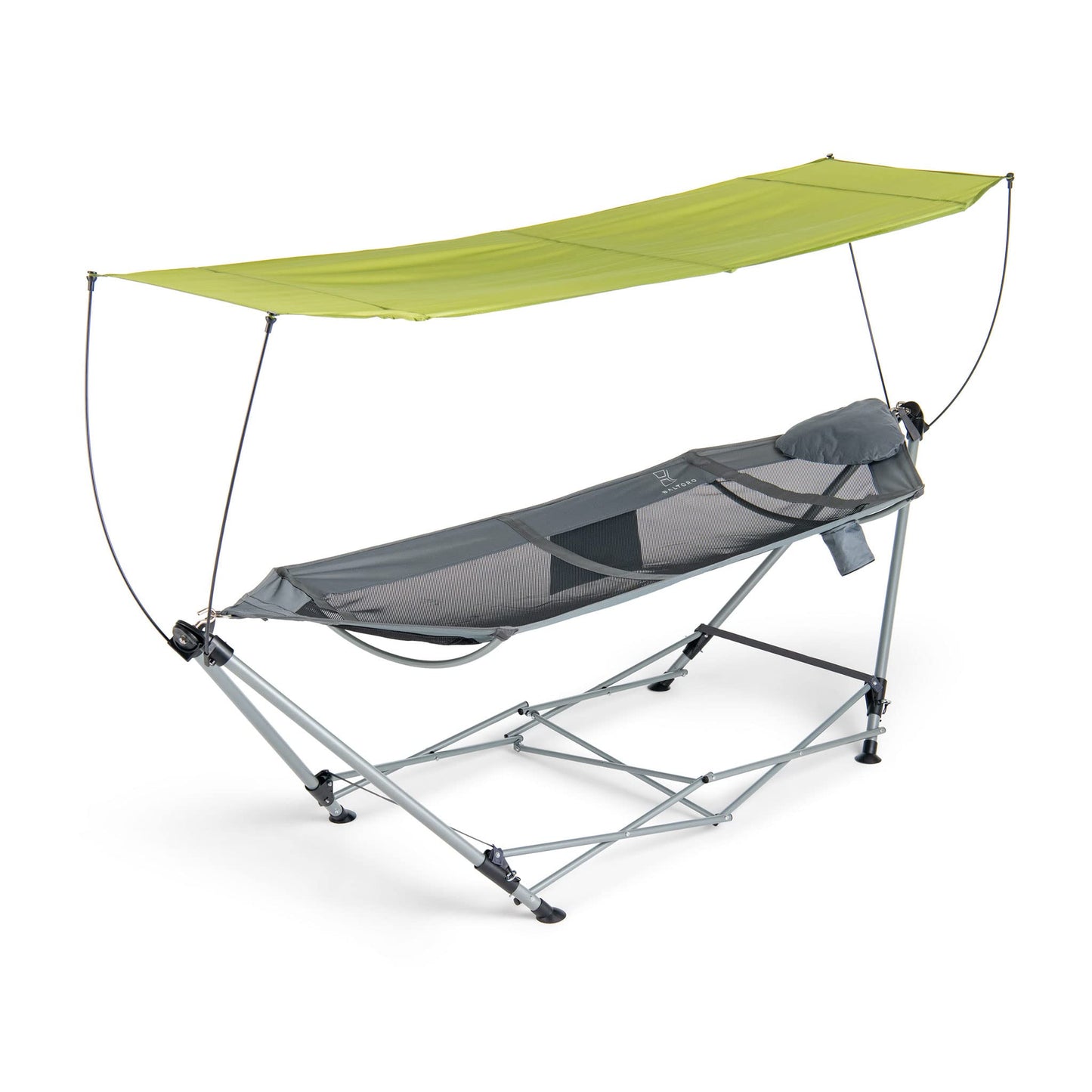 Lucania Portable Hammock with Stand and Canopy - Foldable Freestanding Heavy Duty Hammock for