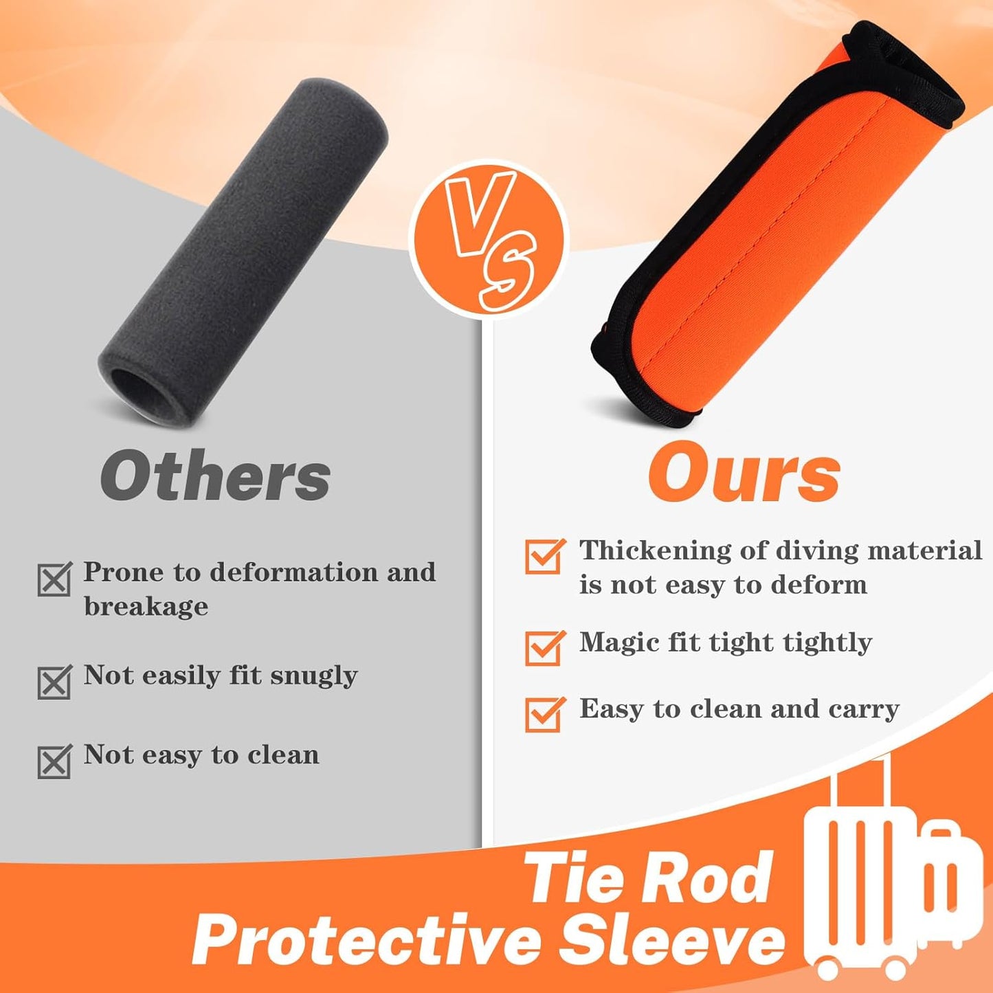 8 Pcs Soft Luggage Handle Wrap Grip Cover Identifiers, 4 Vivid Color Suitcase Handle Wraps, Waterproof Luggage Handle Covers Tags Accessories for Travel Bag Trolley Case Airplane (4 Color)