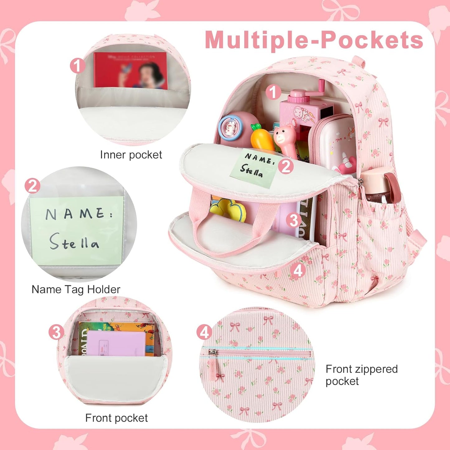 Bluboon Kids Backpack for Girls Boys 4-8 Cute 15" School Backpacks Preschool Kindergarten Bookbags Daycare Travel
