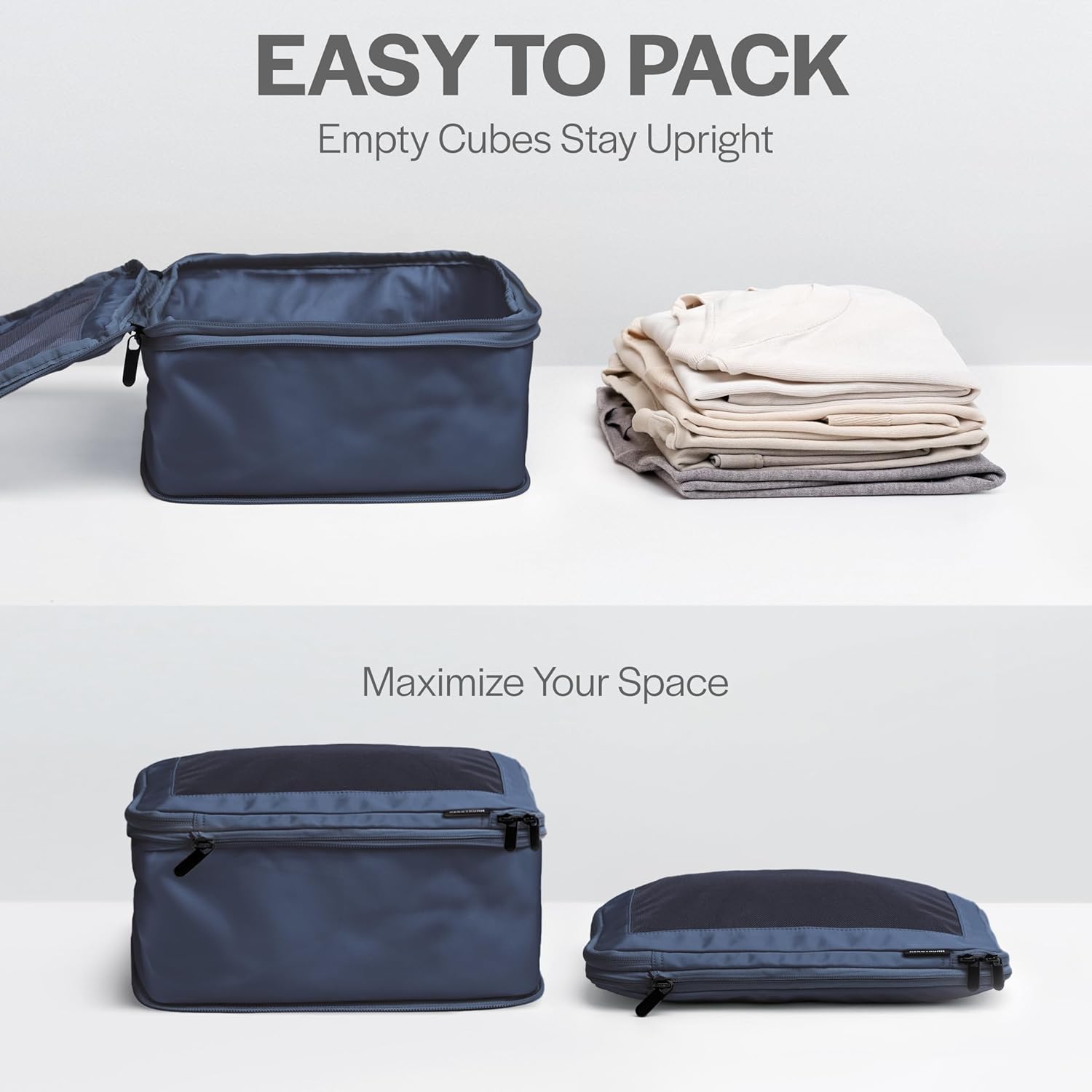 Aerotrunk Compression Packing Cubes for Travel - Luggage Organizer Bags - Double Zipper Packing