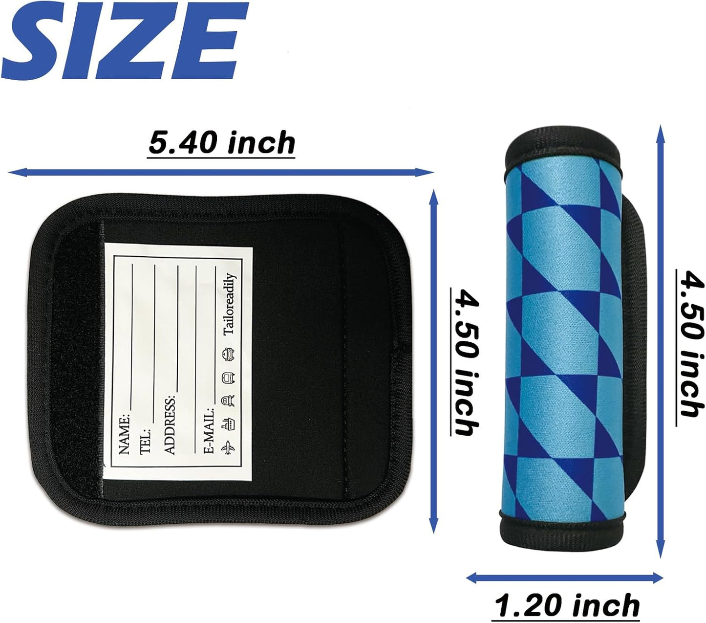 5 Pack Luggage Handle Wrap, Cute Luggage Tap Identifiers for Cruise Travel, Suitcase Tags Travel Accessories for Airplane Flying, Blue