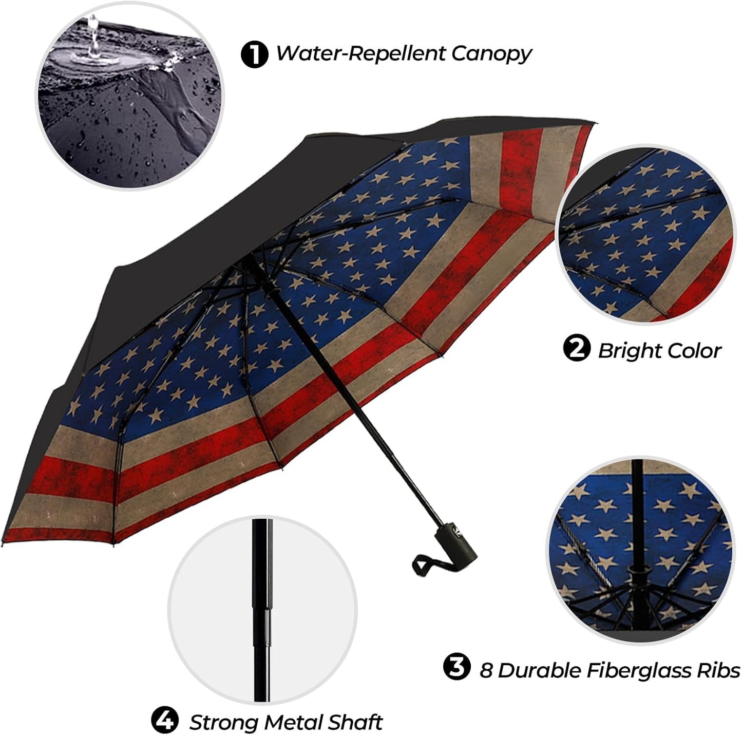 LLanxiry Compact Travel Umbrella, Mini Windproof Umbrellas for Rain & Sun, Small Lightweight Outdoor UV Umbrella, Portable Folding Umbrellas for Travel