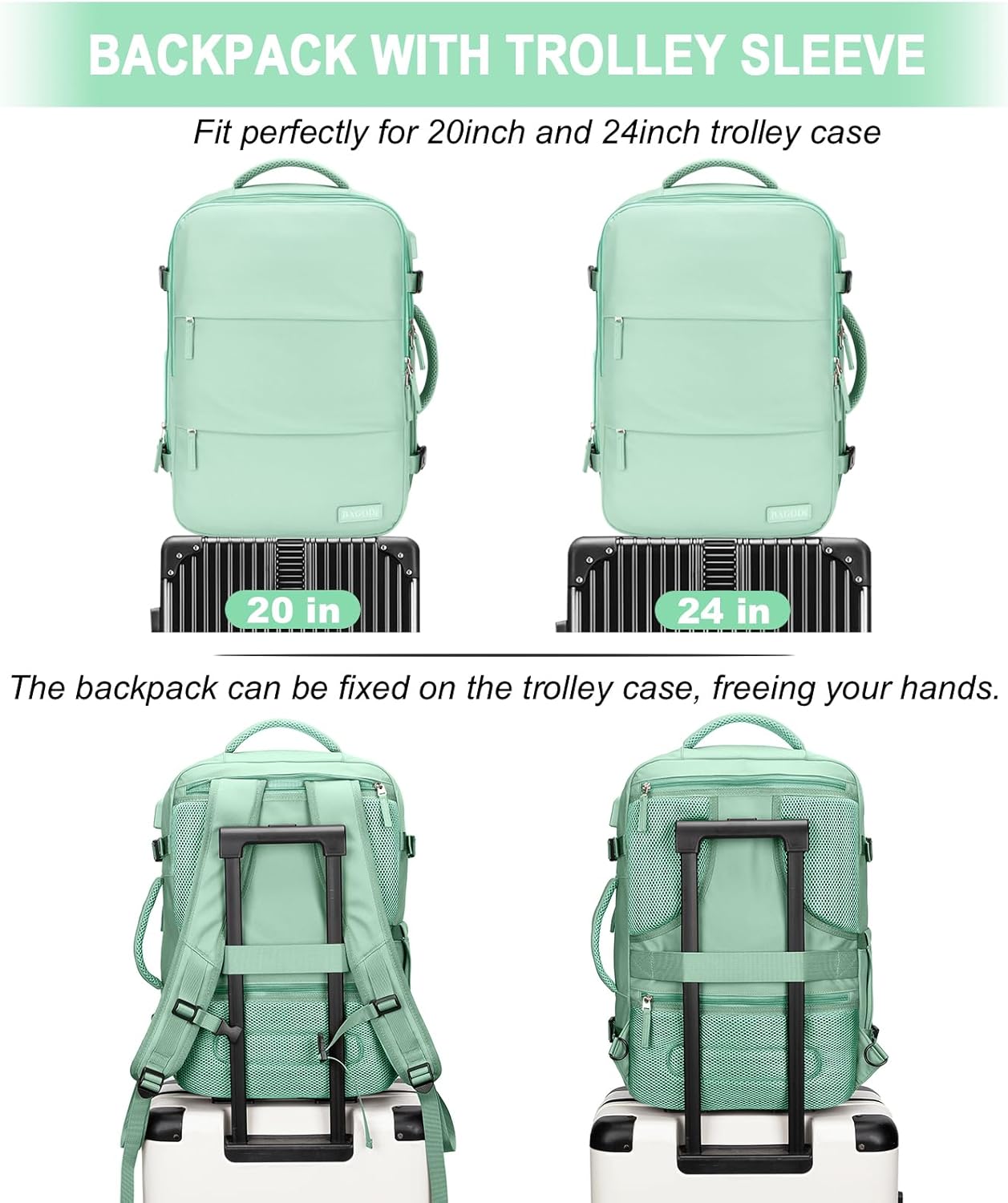 Carry On Backpack, 42L Flight Approved Travel Backpack for Men Women,Airline Approved Gym Backpack Waterproof Business Laptop Daypack Laptop Backpack,Casual Daypack for Business Weekend Hiking
