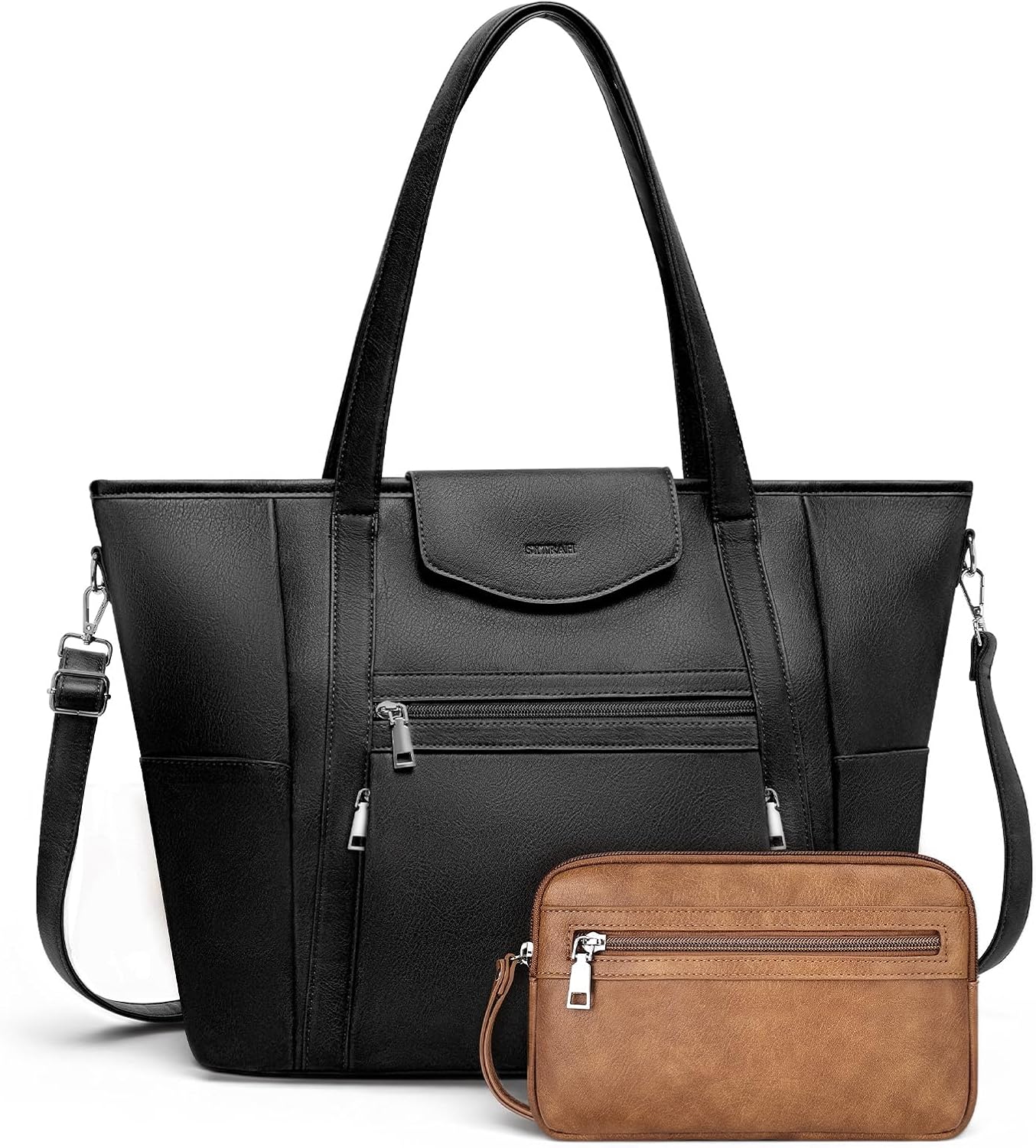 Laptop Bag for Women Designer Leather Laptop Backpack Purse, 16 inch Computer Tote Bags for Work