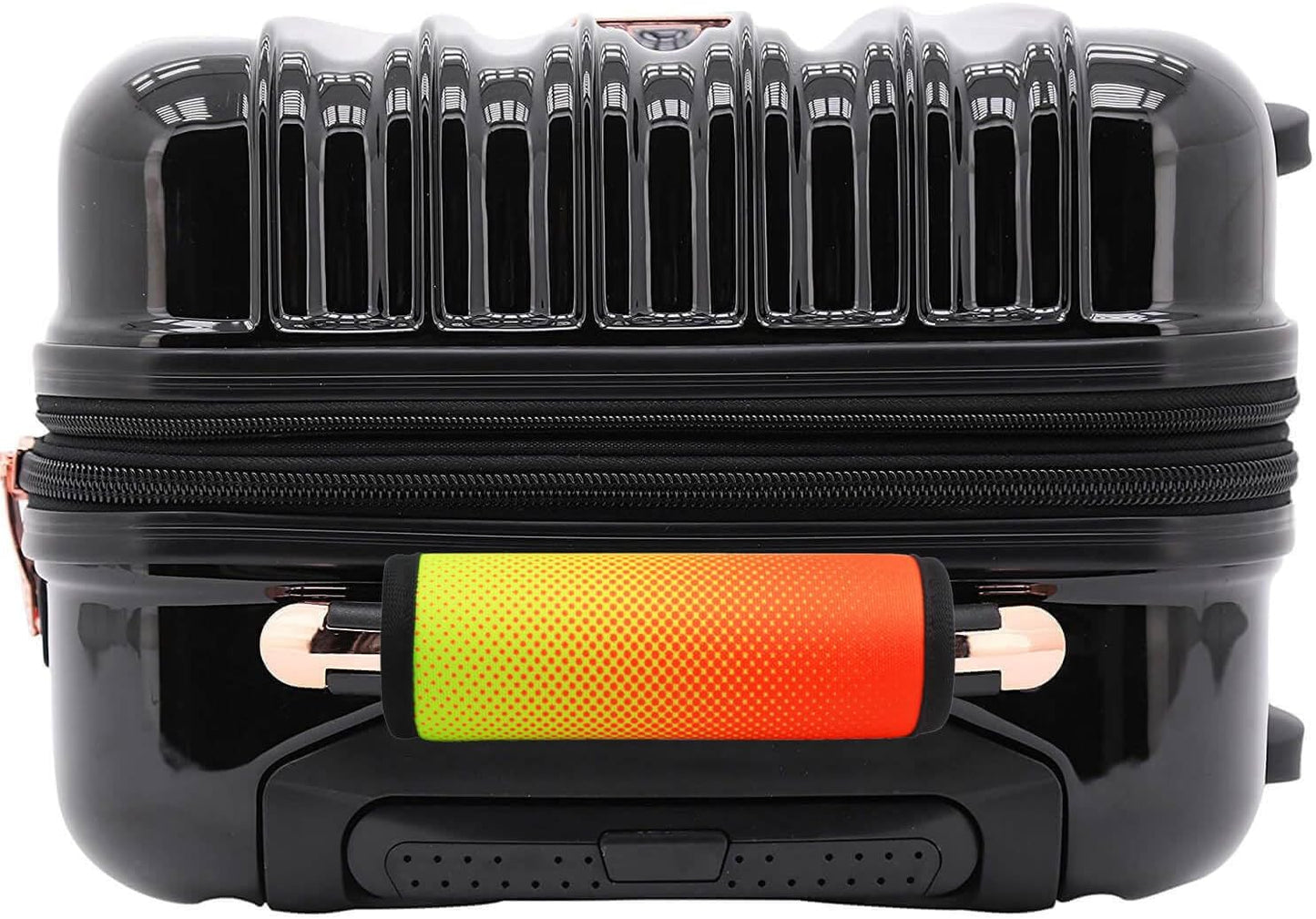 Luggage Handle Wrap for Suitcase-Printed Bright Neoprene Luggage Tags/Grips/Identifiers/Markers/Covers/Gripper for Suitcases Carry On Bags 5 Packs (Orange Dot)