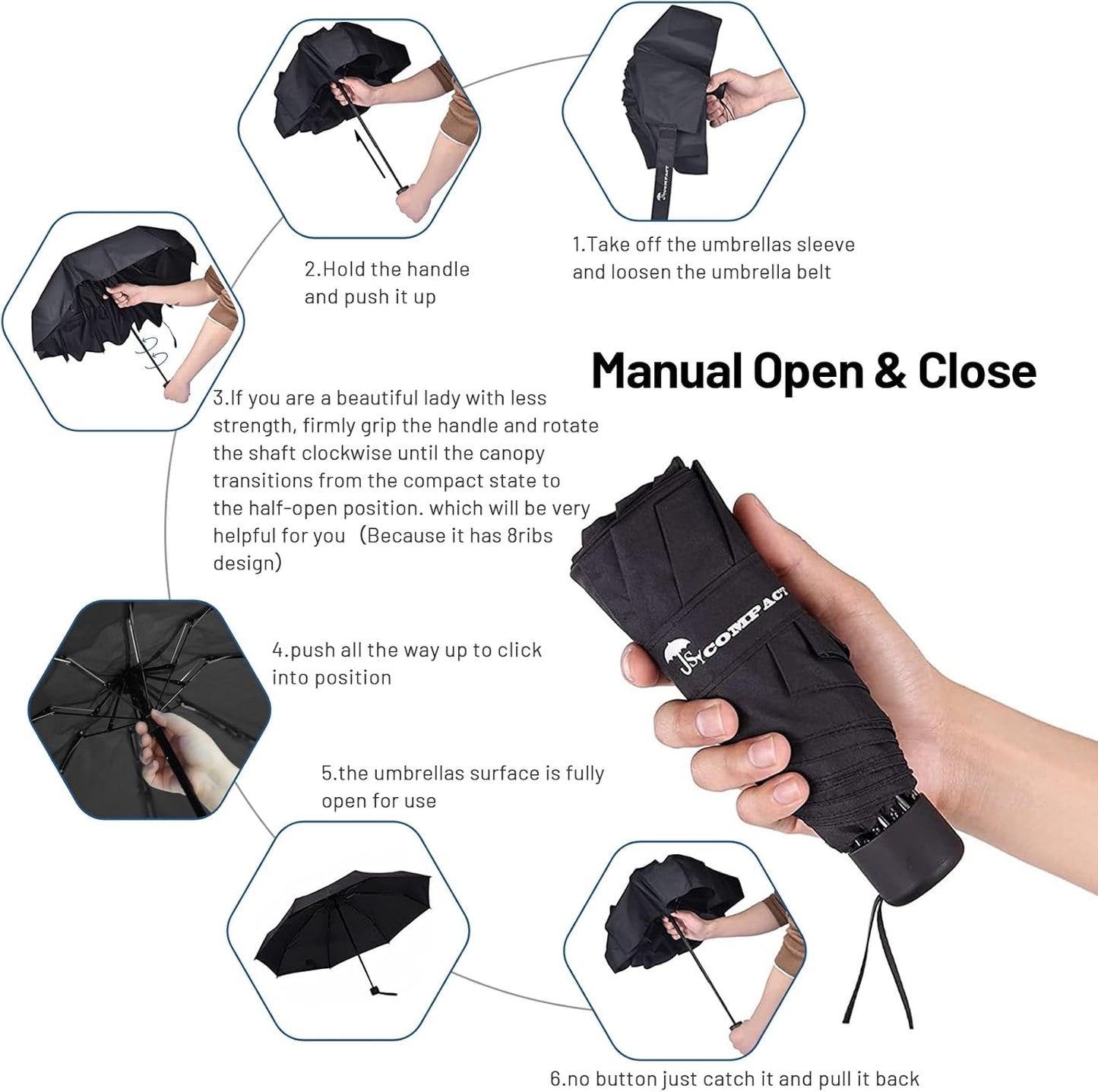 SY COMPACT Travel Umbrella - Lightweight Portable Mini Compact Umbrellas-Factory Outlet Shop