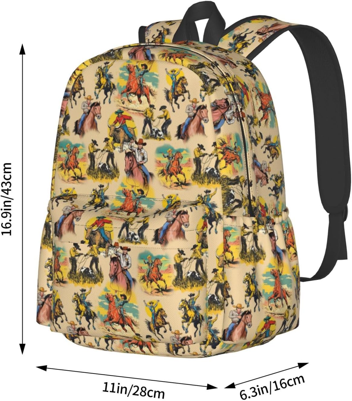 Western Backpack School Bag Lightweight Bookbag Laptop Travel Daypack For Kids Girls Boys Teens