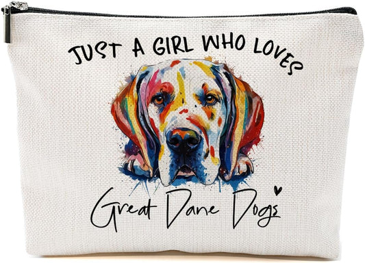 Great Dane Gifts Makeup Bag Great Dane Dog Lovers Cosmetic Bag Travel Organizer Bags Makeup Pouch, Christmas Birthday Friendship Animal Lovers Gifts for Women Girls Sisters