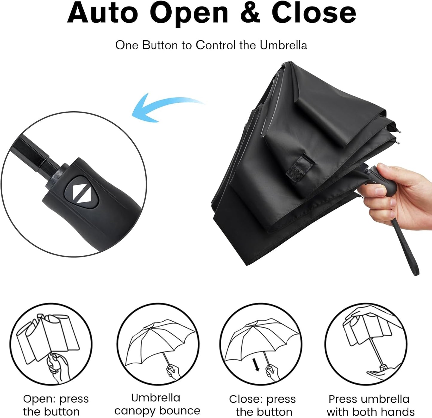 G4Free Mini Ultralight Umbrella UPF 50+ UV Protection Compact Lightweight Travel Umbrella Super Slim Small Portable Automatic Open and Close,40 Inch