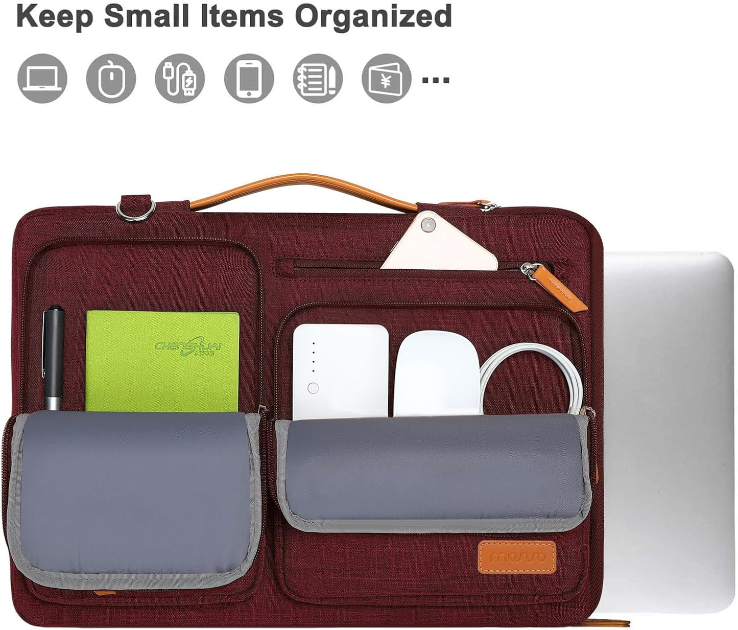 MOSISO 360 Protective Laptop Shoulder Bag,15-15.6 inch Computer Bags Compatible with MacBook Pro 16