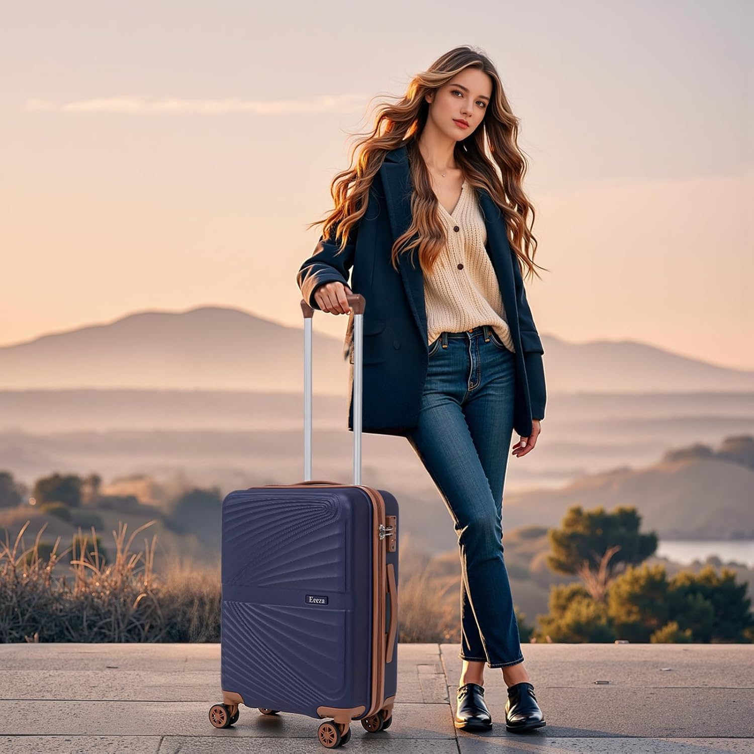 Luggage Sets 3 Piece, Suitcases with Wheels, ABS Hard Case Luggage with TSA Lock Spinner Wheels