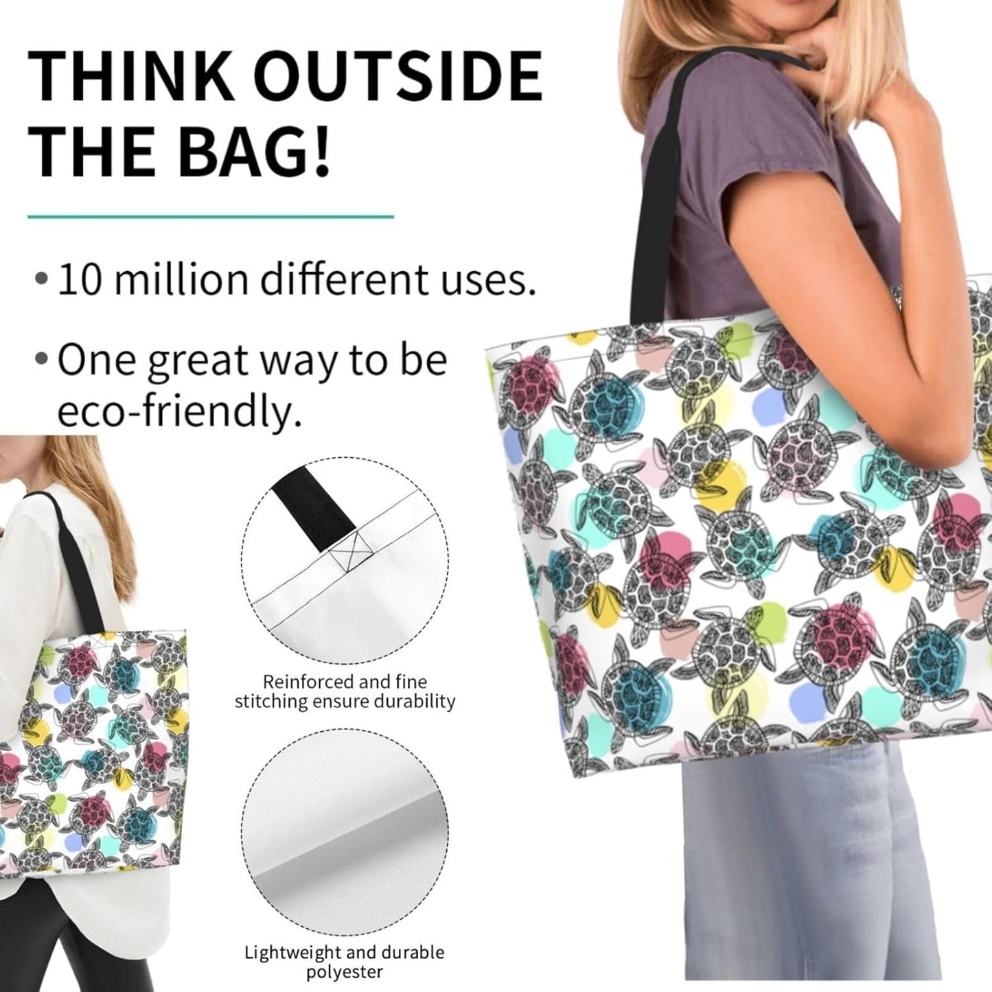 Tote Bag Beach Bag for Women Reusable Grocery Large Shopping Shoulder Bag Travel Handbag