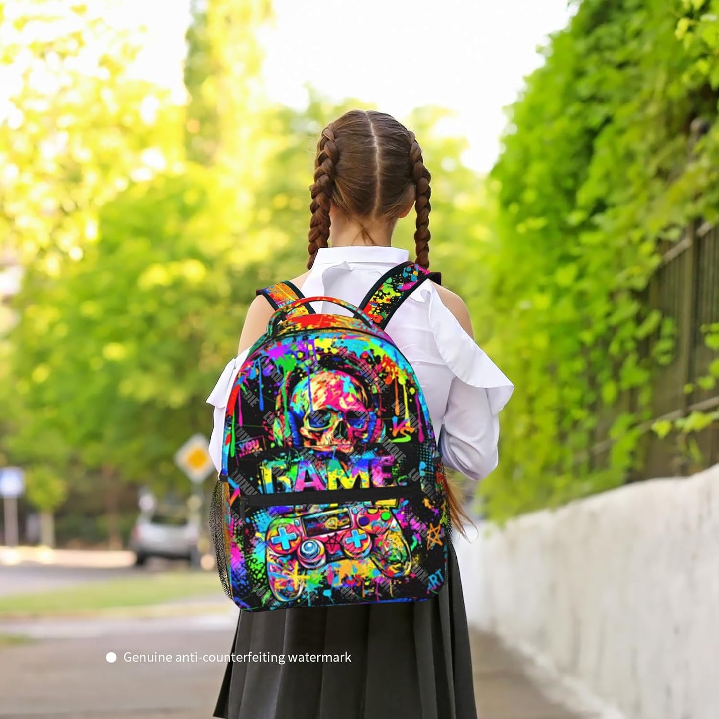 Video Game Backpack for Boys Backpacks for School Boys Graffiti Gaming School Bookbags for Kids