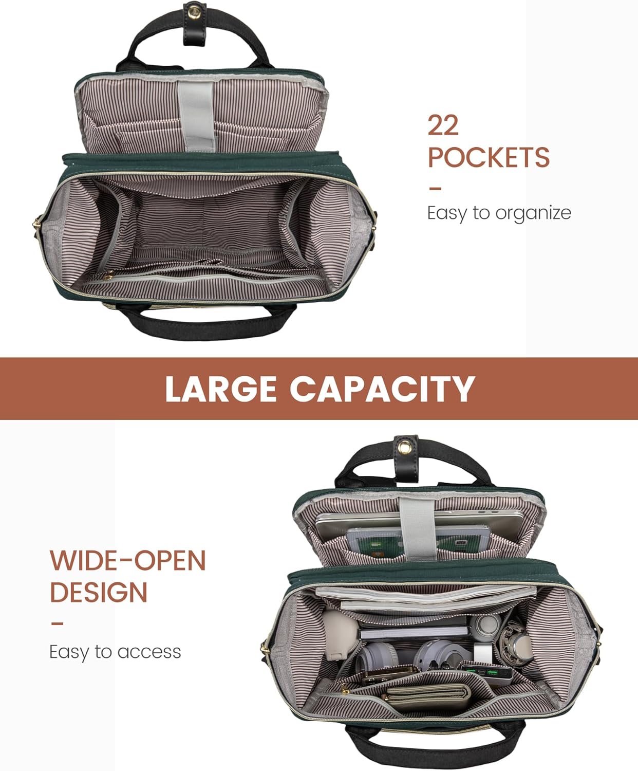 LOVEVOOK Laptop Backpack for Women, 15.6'' Waterproof Nurse Bag Teacher Work Backpack Purse for
