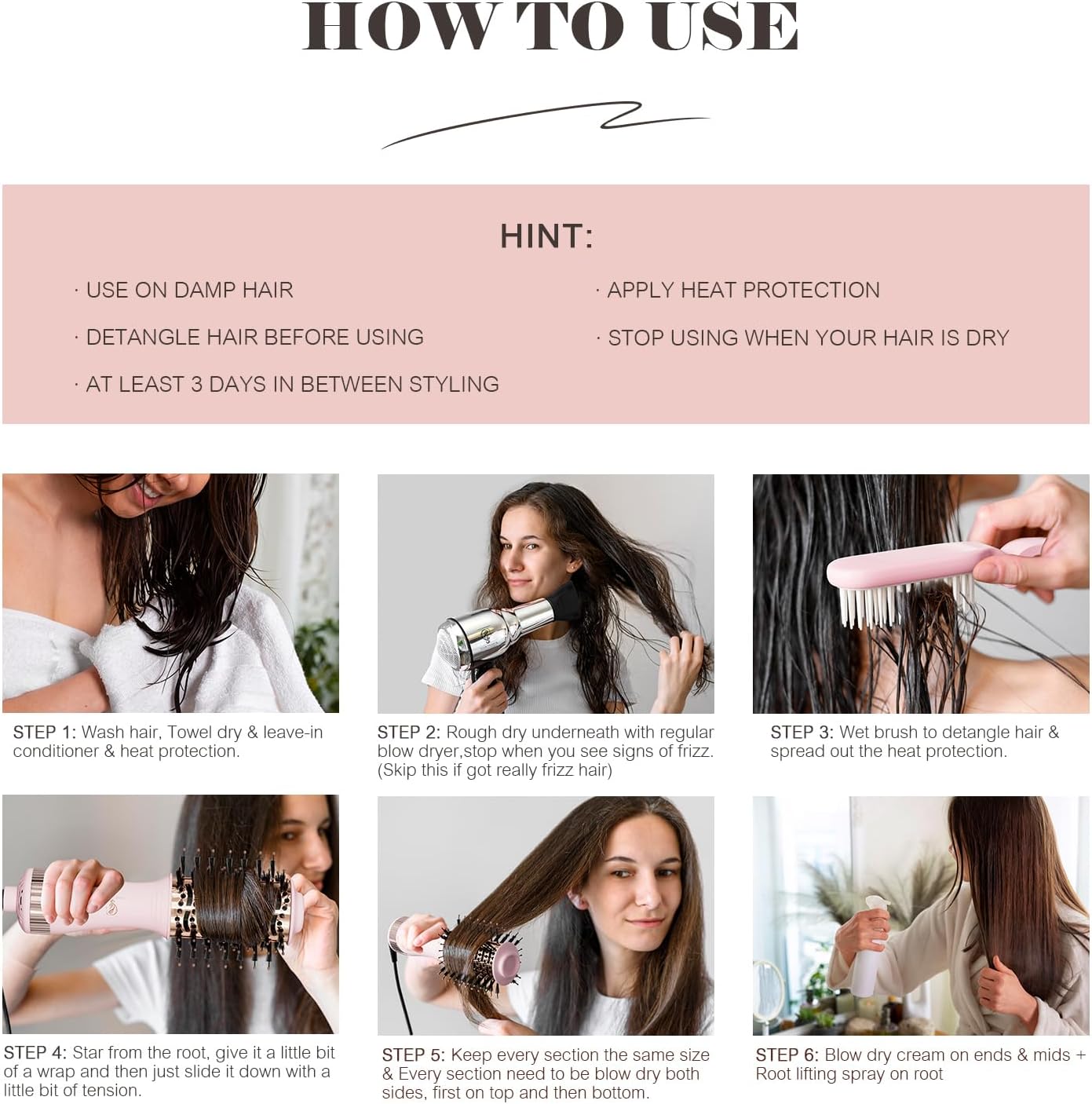 Dual Voltage Travel Hair Dryer Brush, Mini Hot Air Brush Styler & Dryer for European Travel, Hair Trends Nano Titanium 2 Inch One Step Hair Dryer and Styler Volumizer Oval Shape