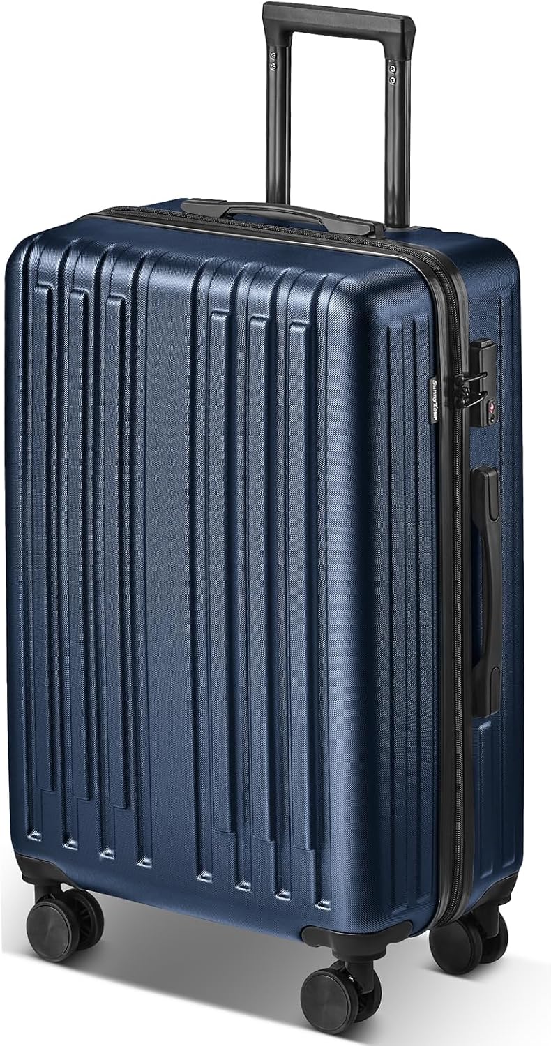 24 inch Luggage Hardside Lightweight Suitcase with Spinner Wheels TSA Lock for Travel Business, Blue