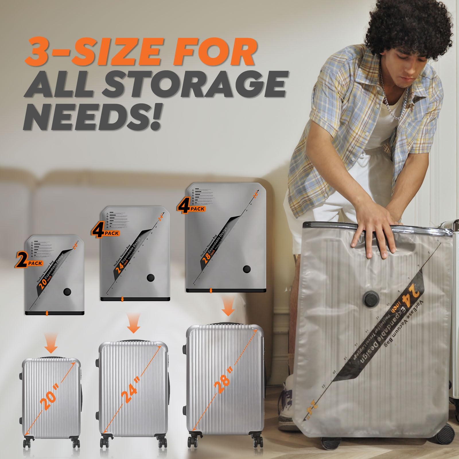Vacbird Rechargeable Wireless Vacuum Pump + 10 Storage Bags – Compact Space Saver for Travel &