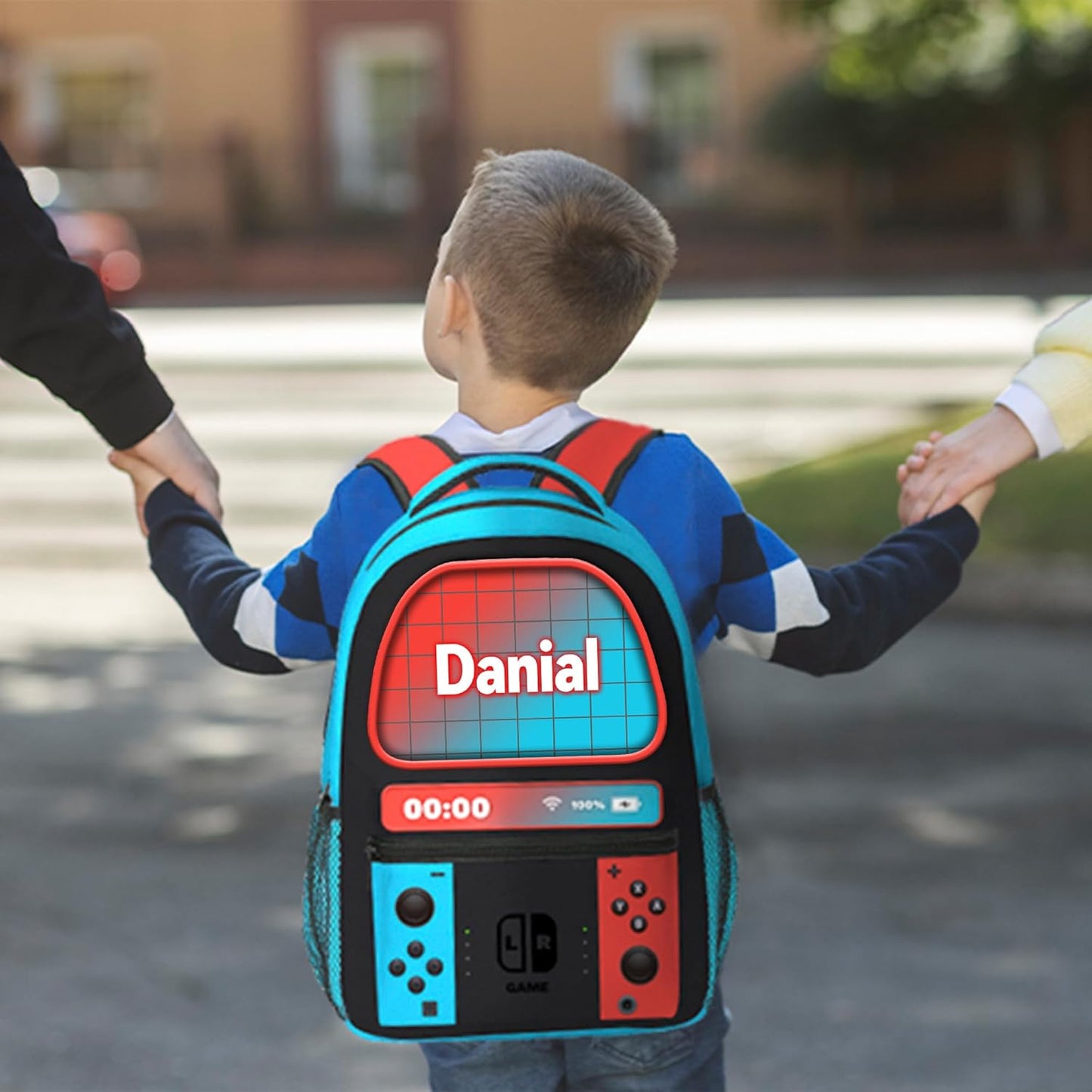 Custom Name Boys Backpack, Personalized Name Gamer Backpack For Kids Children Teens, Video Game