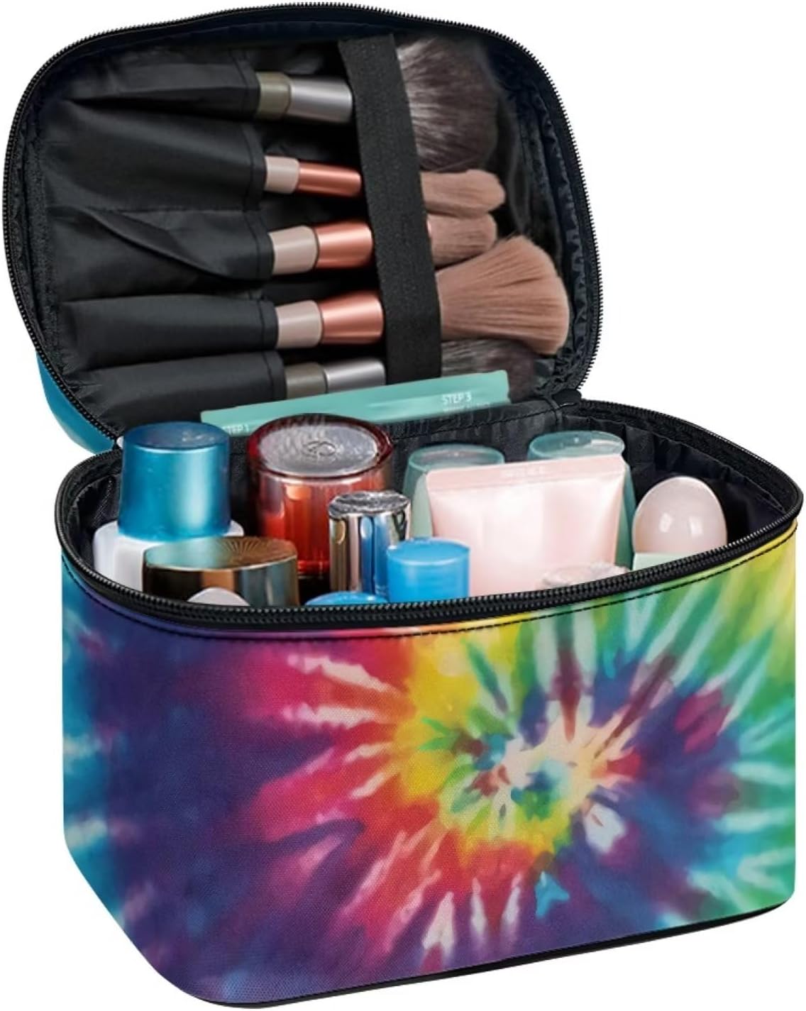 JoyLamoria Tie Dye Print Toiletry Bag Lightweight Cosmetic Bag Women Girls Makeup Case Pouch