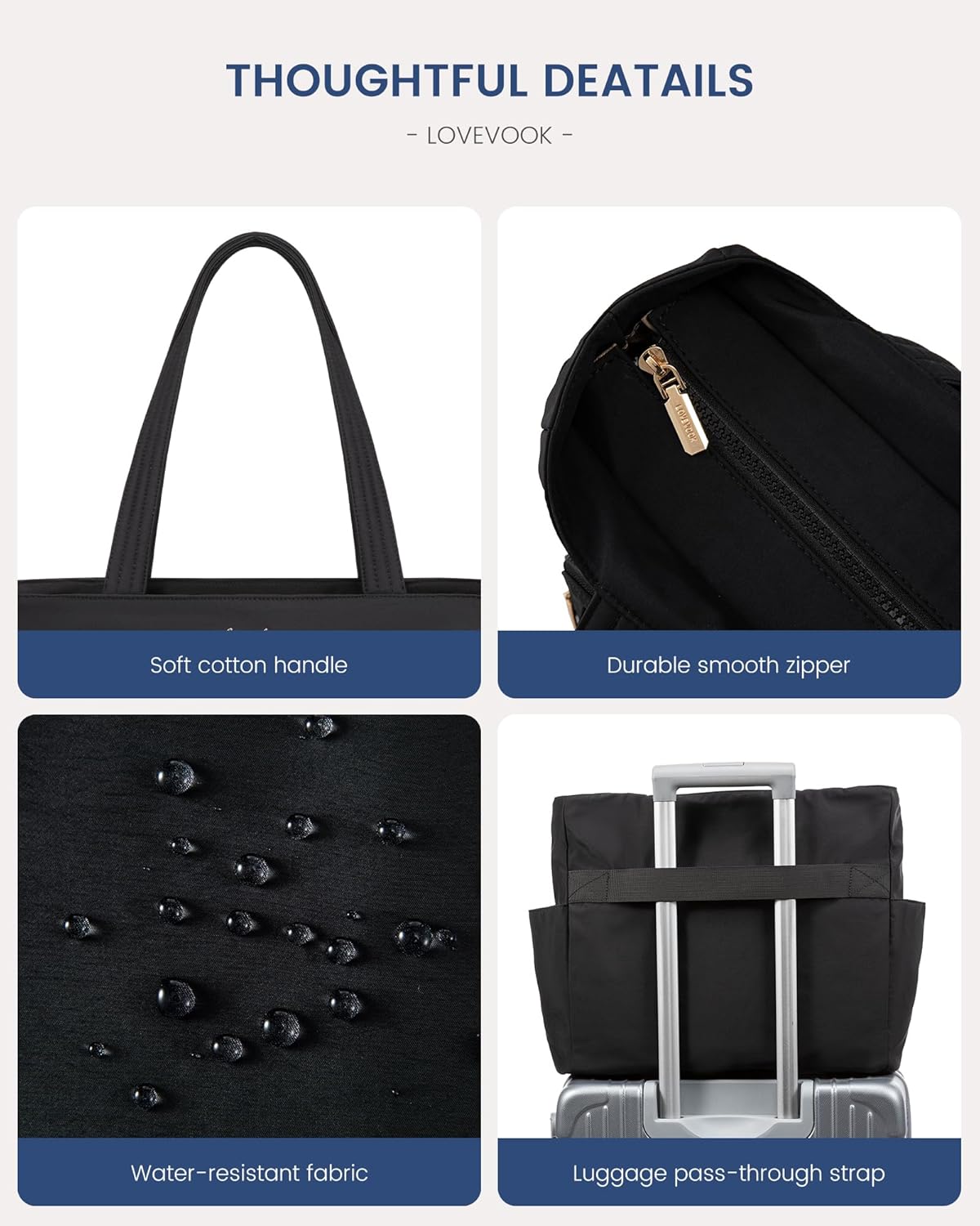 LOVEVOOK Tote Bag for Women,Light Puffer Tote Bag with Multi-pockets,Stylish Carry on Laptop Bags for Daily,Travel,Work,Gym