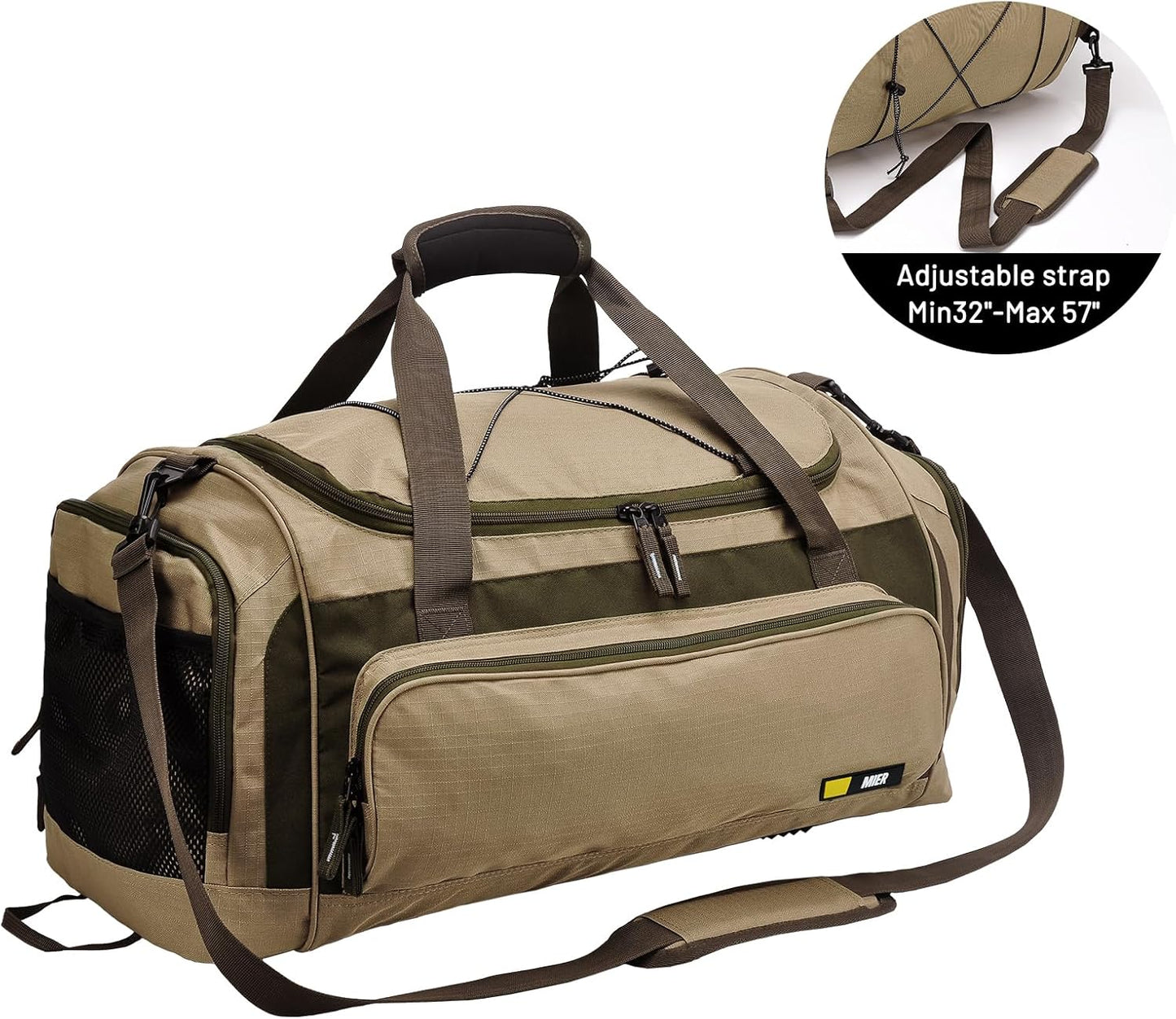 MIER Large Gym Bag for Men Sports Duffle Bag with Shoe Compartment 60L Lightweight Duffel Bags for Workout Fitness Travel