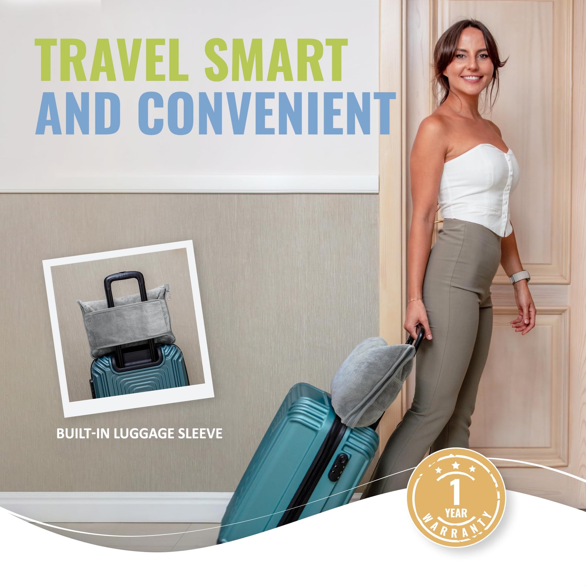BOACAY Soft & Warm Travel Blanket for Airplane & Car - Long Flight Essential for Women, Men, Kids