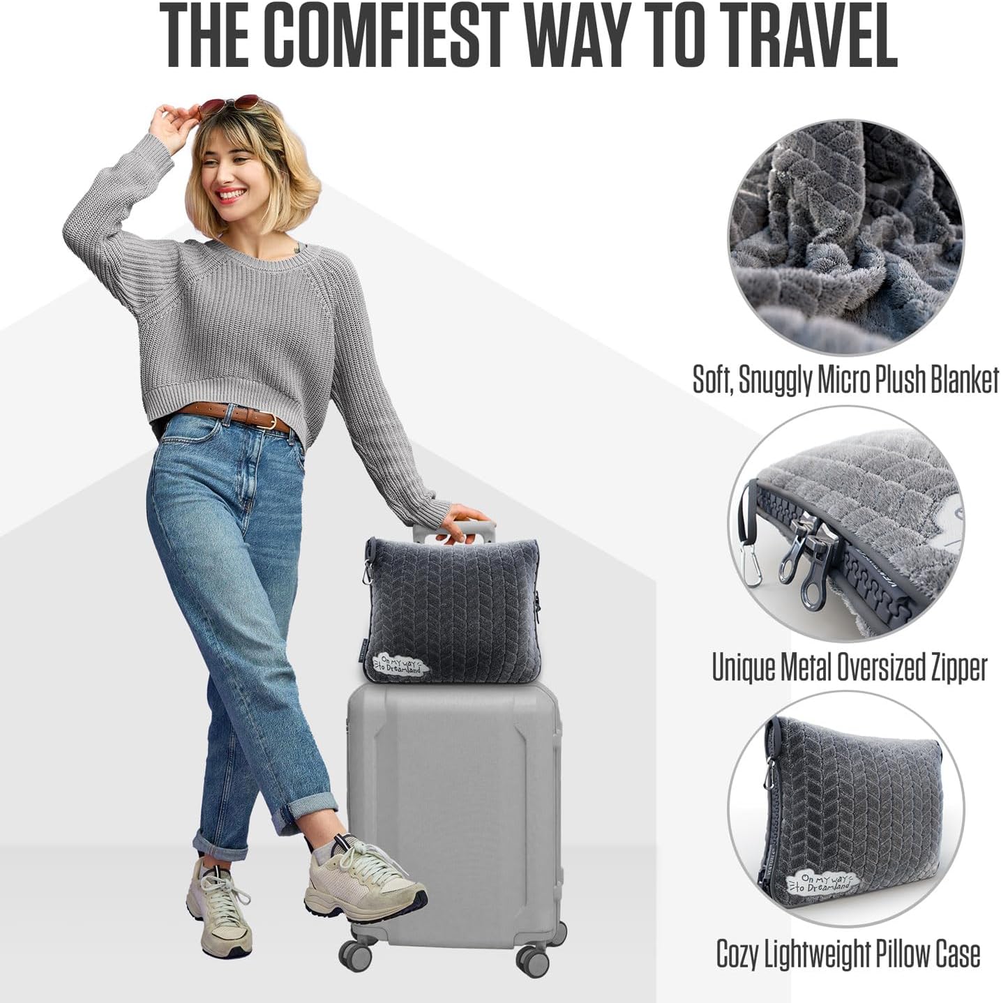 VENTURE 4TH Travel Essentials Bundle: RFID Blocking Neck Wallet & 2-in-1 Travel Blanket Pillow