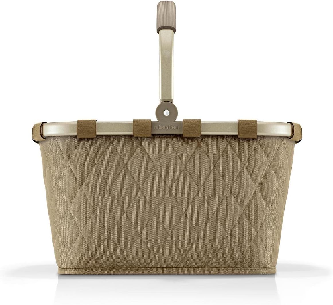 reisenthel carrybag frame rhombus olive - Sturdy shopping basket with plenty of storage space and practical inner pocket - Elegant and water-repellent design