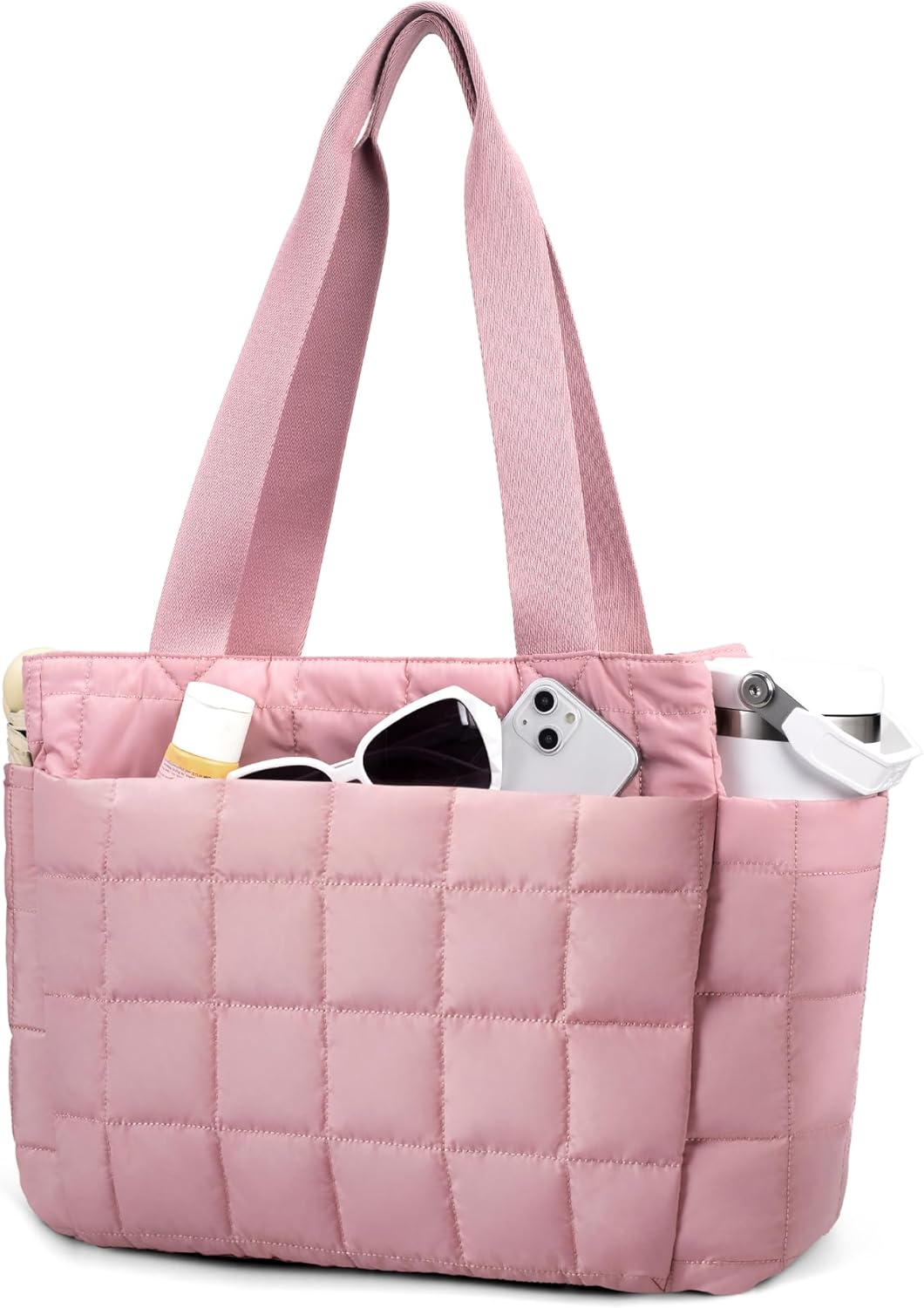 befen Laptop Tote Bag for Women Work, Travel Tote Bags Nurse Puffer Quilted Handbags, Lightweight Waterproof Beach Purse
