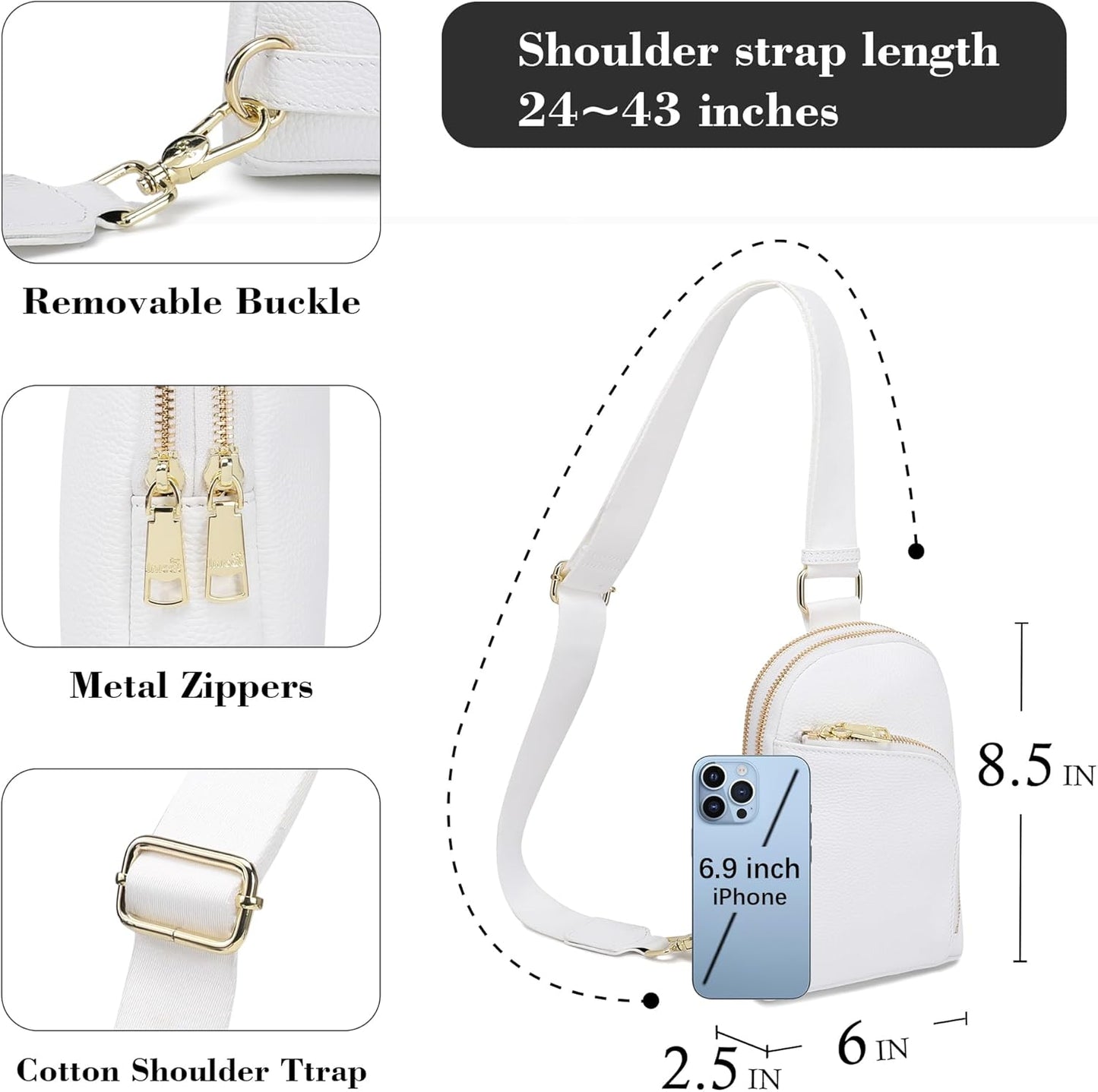 INICAT RFID Blocking Sling Bag Anti Theft Crossbody Bags for Women Travel Fanny Pack Cross Body for Woman Chest Bag