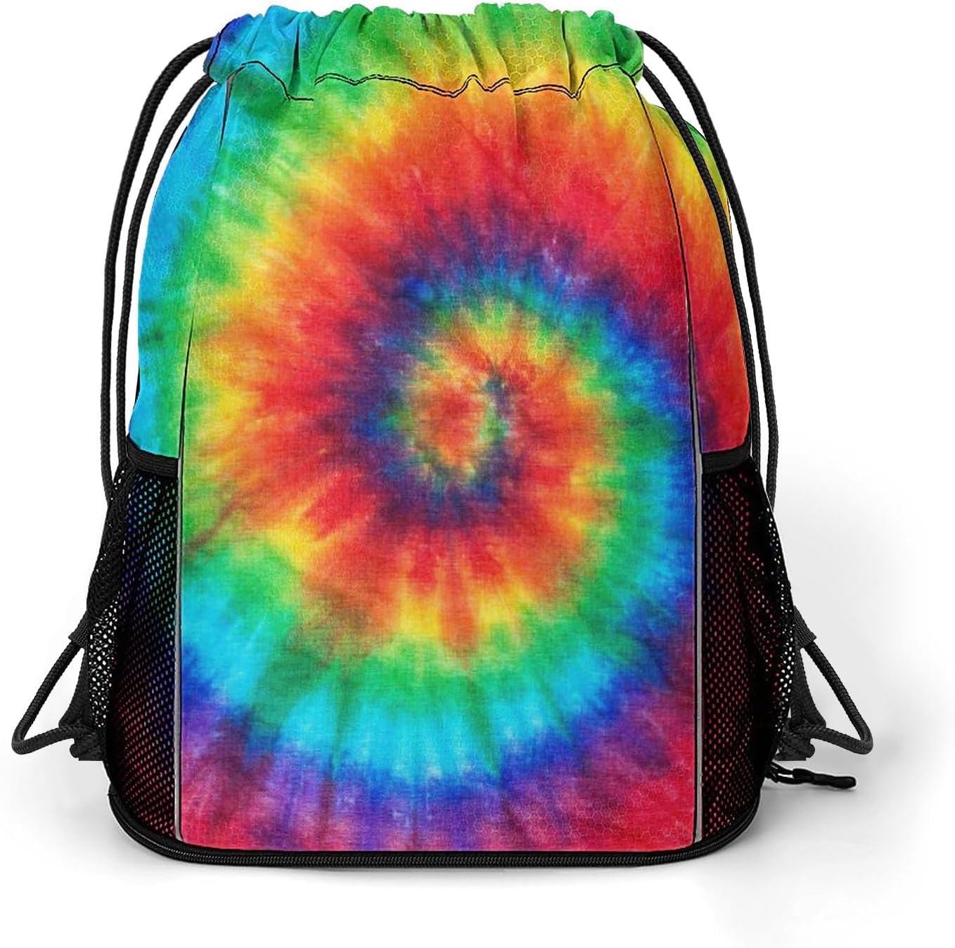 Tie Dye Drawstring Backpack Gym Bag With Shoe Compartment String Bag Sport Beach Swimming Sackpack For Women Men