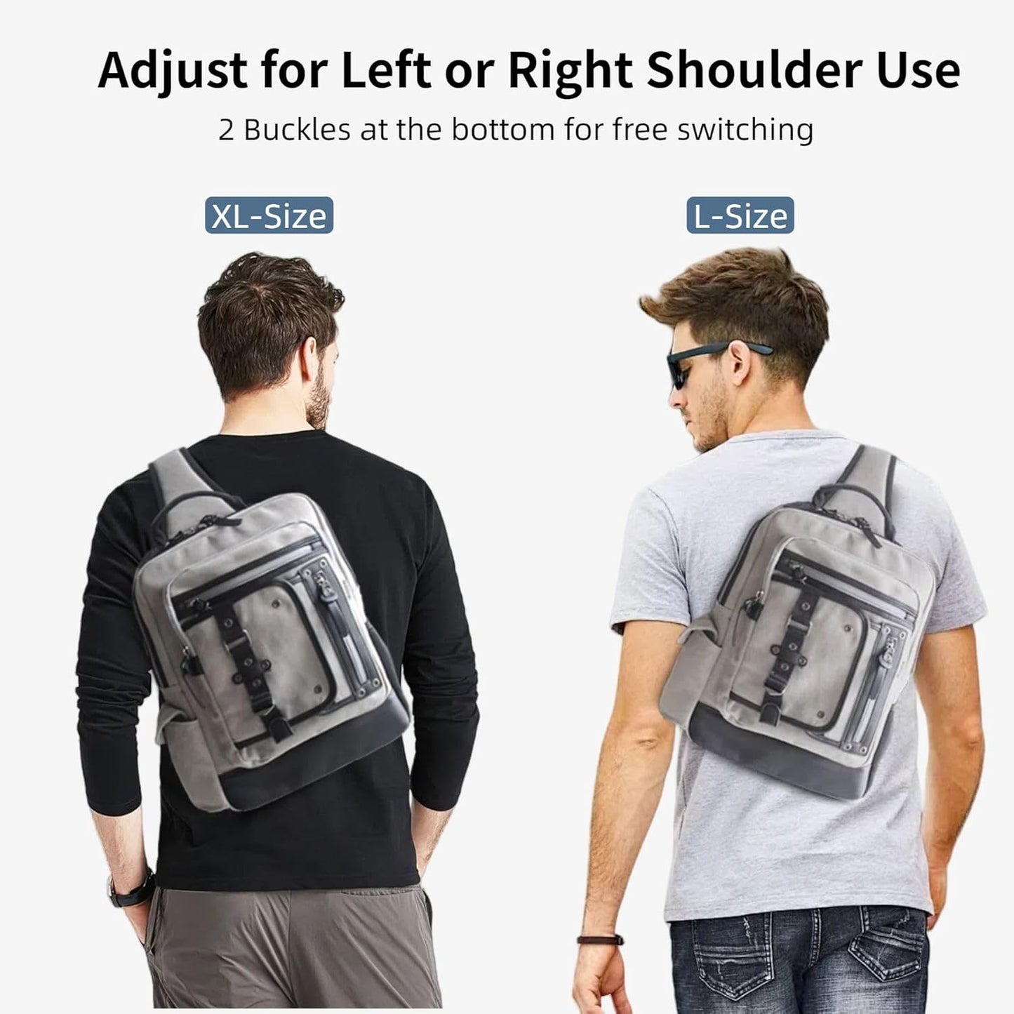 Schkleier Messenger Bag for Men Canvas Sling Bag Crossbody Backpack Laptop Shoulder Bag Hiking