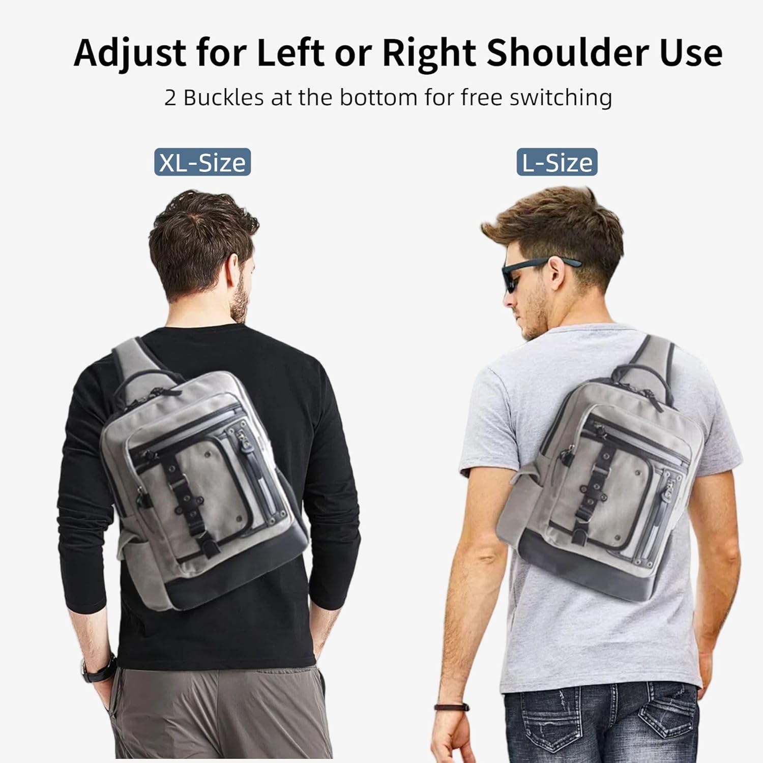 Schkleier Messenger Bag for Men Canvas Sling Bag Crossbody Backpack Laptop Shoulder Bag Hiking