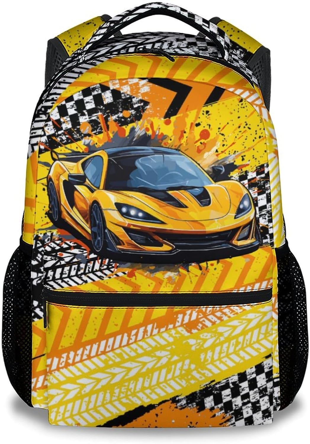 Boys Backpack, Car Backpacks for Kids, 17" Toddler Bookbag for Elementary Preschool Kindergarten, Racing School Bag