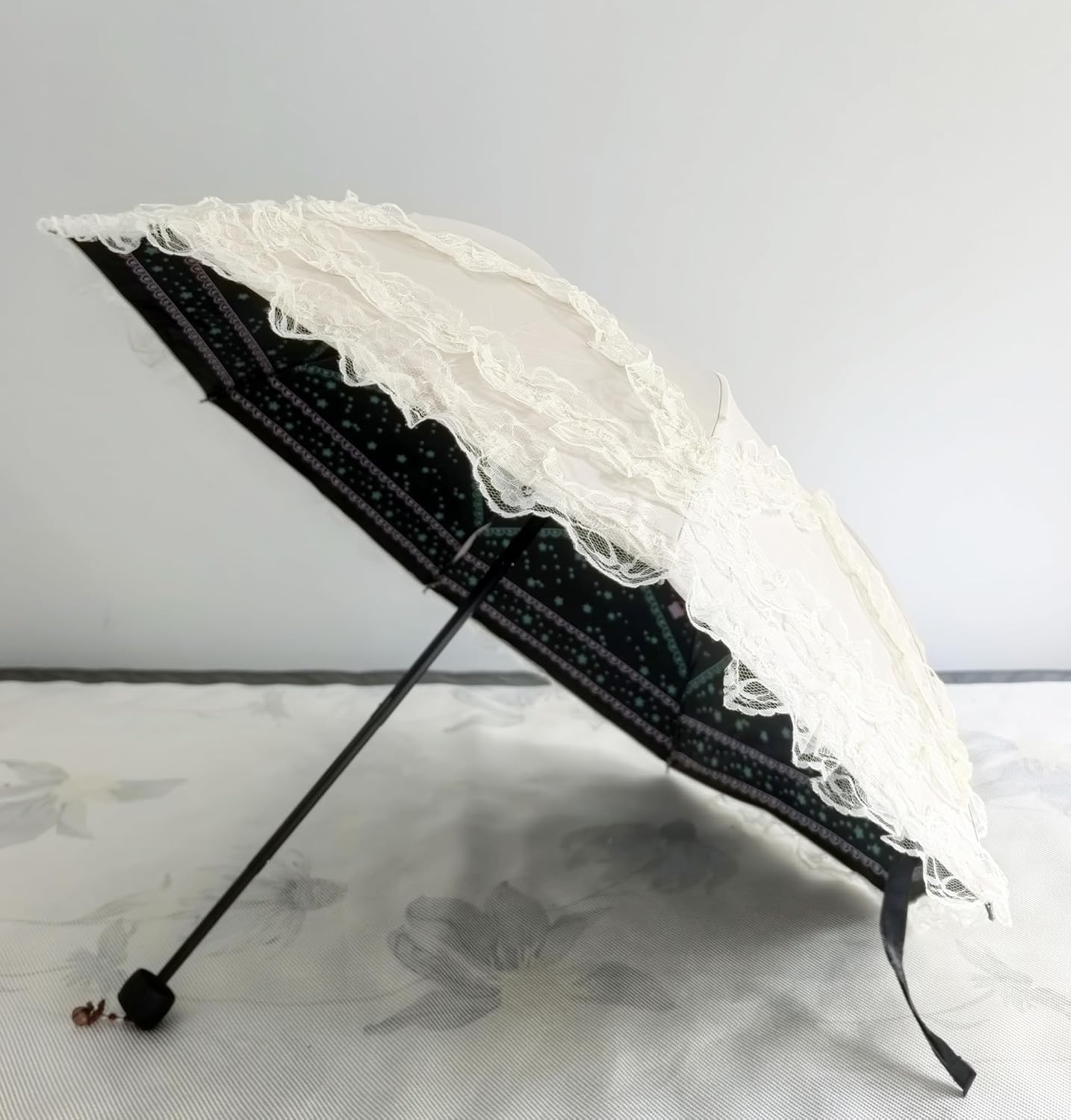 Vintage Lace Parasol Gothic Lolita Umbrella UV Sun Protection Witch Cosplay Photoshoot Props Party Decoration