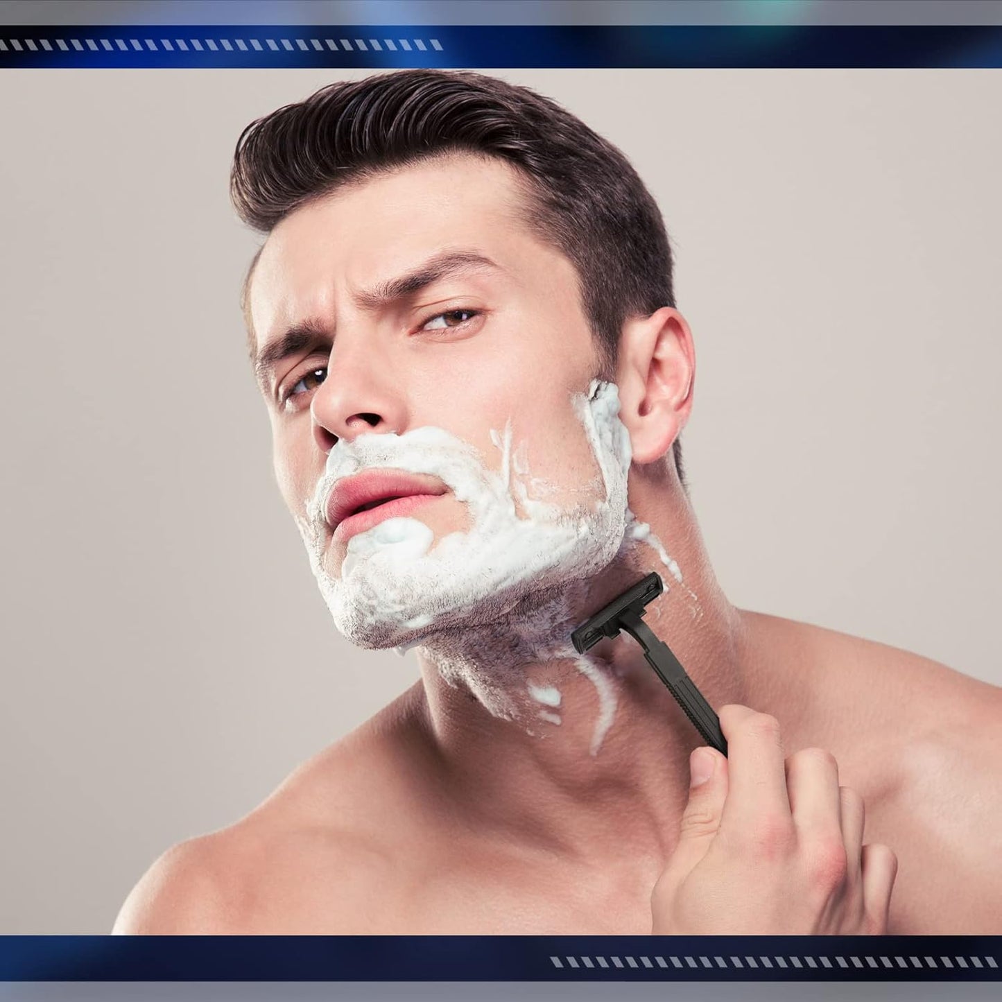 Jutom 200 Pcs Twin Blade Disposable Razors Bulk with Safety Cap Stainless Steel Shaving Razors Bulk Multipurpose Portable for Men Women Bathing Hotel Travel Camping Charity Apartment