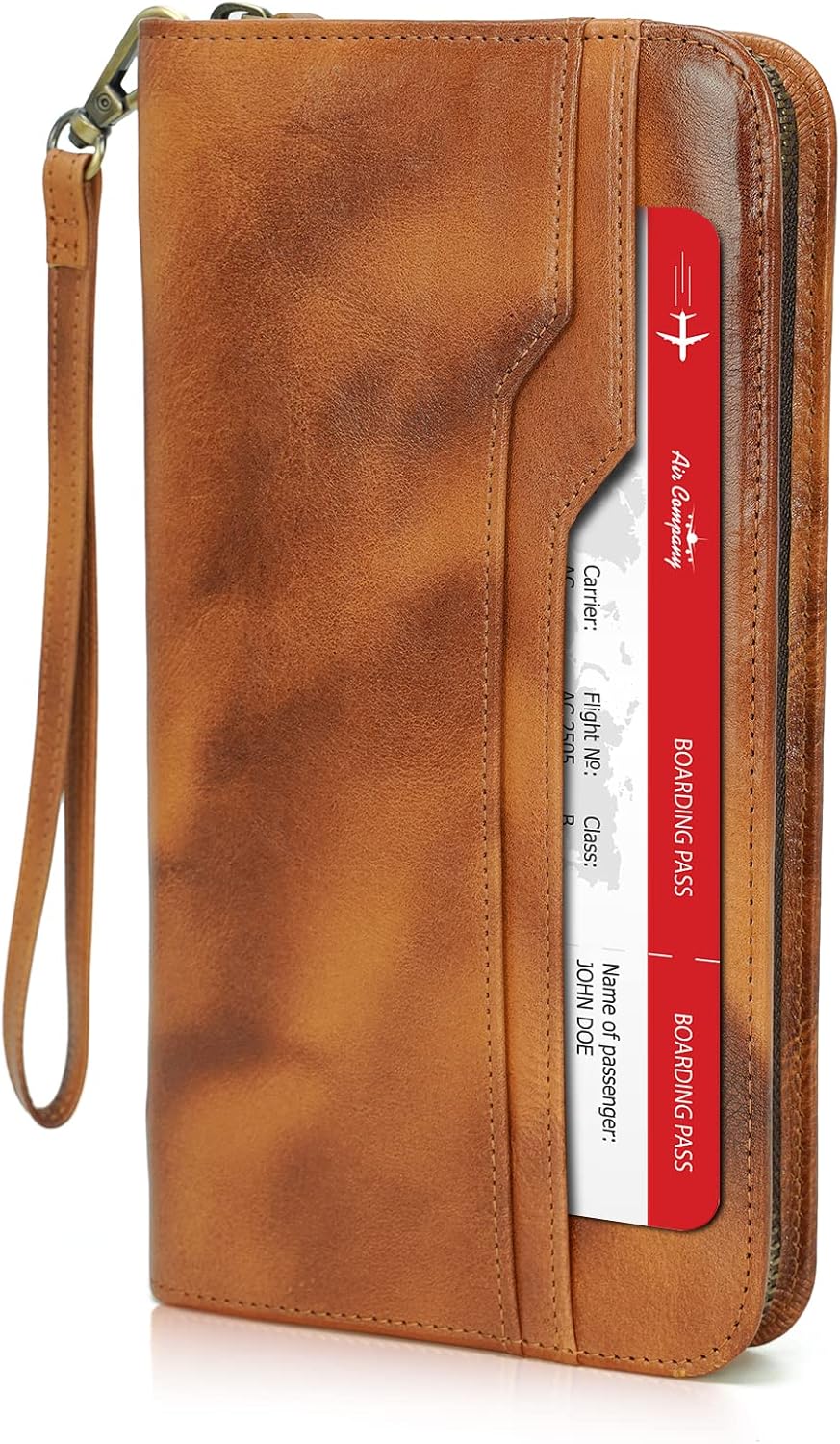 Polare Full Grain Leather Family Travel Passport Wallet and Documents Organizer RFID Blocking Case