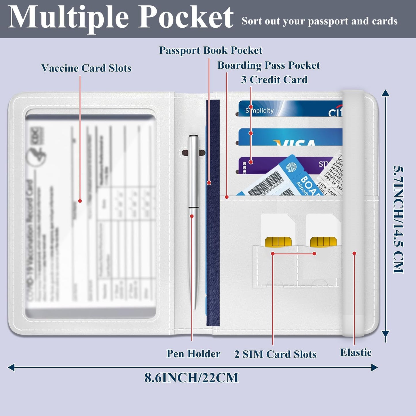 Passport Holder for Travel Essentials, RFID Premium Leather Passport Wallet Cover Case for Travel