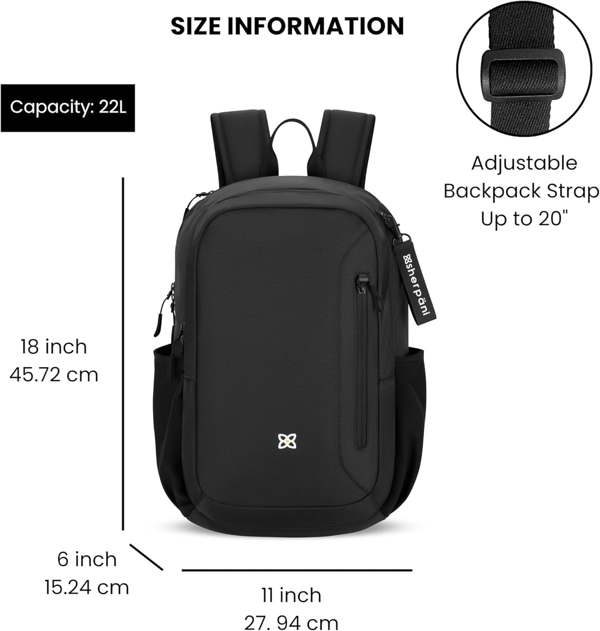 Sherpani Getaway, Casual Daypack Backpacks, Laptop Backpack, 22L Travel Backpack for Women, Travel