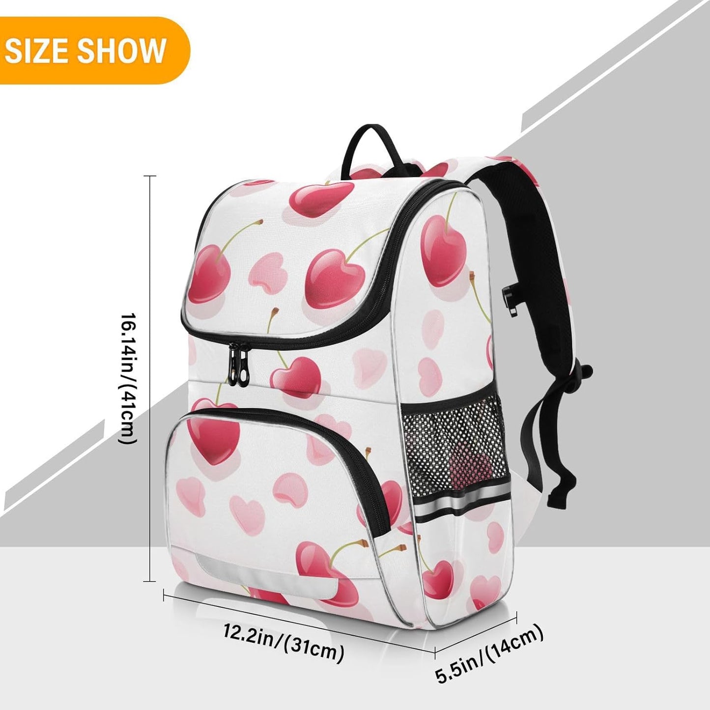Cherry Love Heart Cute Backpack For Girls Kids Backpack Boys Teen School Bag Bookbag Travel Daypacks