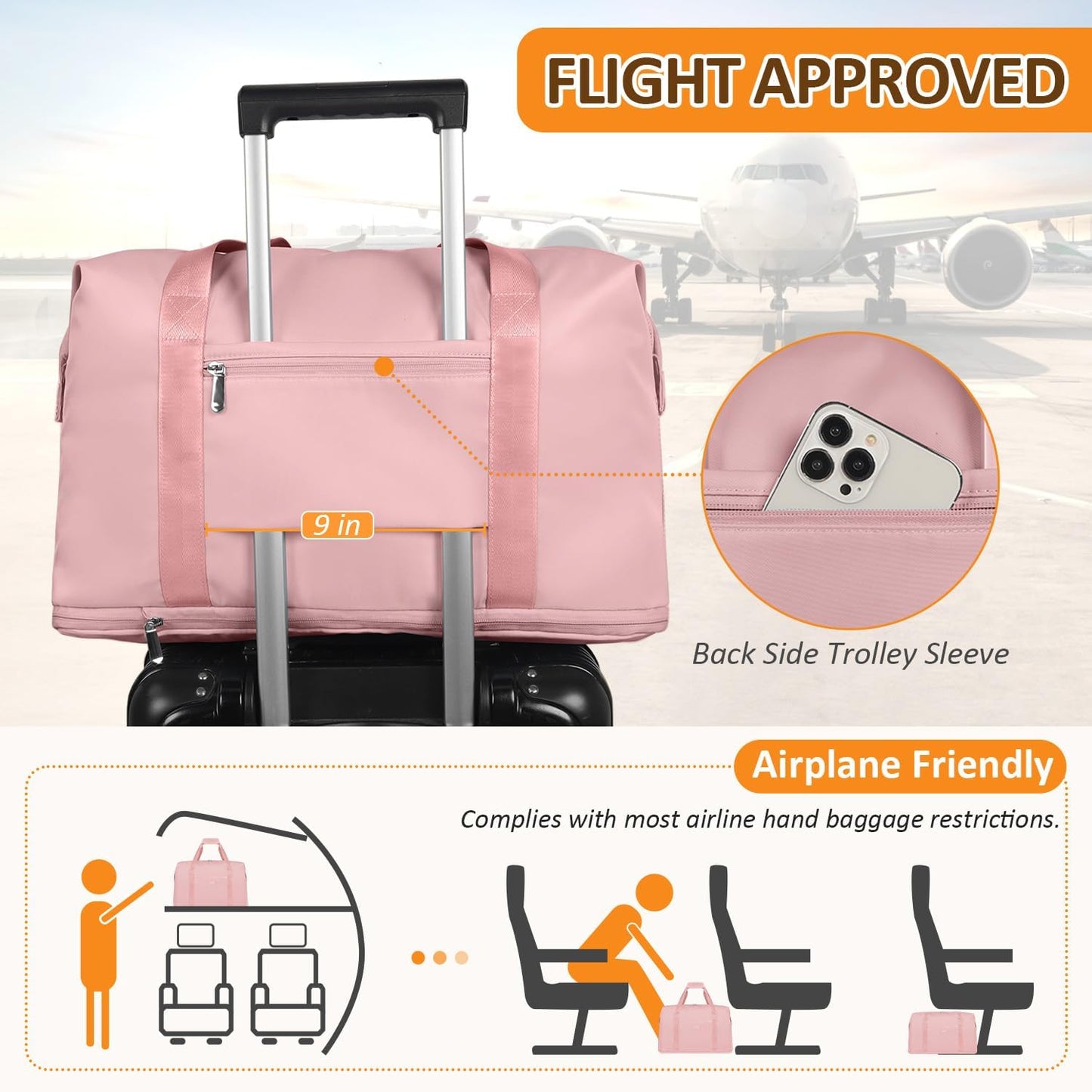 Expandable Travel Duffle Bags Weekender Overnight Bags for Women Men Hospital Bag for Women Labor