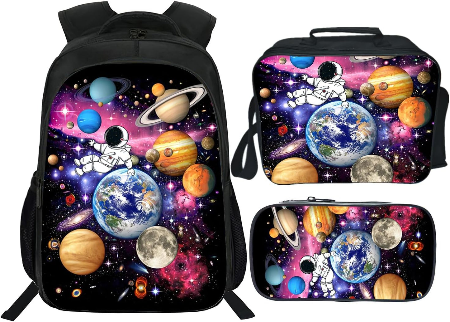 Kids Backpack School Bookbag 16inch Schoolbag With Lunch Box Bag And Pencil Case Set For Boys Girls