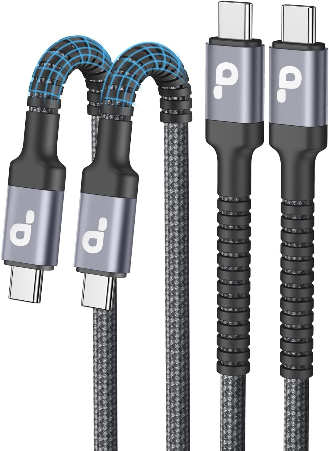 USB C to C Cable 1FT, 2Pack USB C Cable, Long Type C Fast Charging Cable Nylon Braided USBC Charger Cord Compatible with iPhone 17/16/15/Pro/Plus/Pro Max/Samsung Galaxy S23/LG/Switch