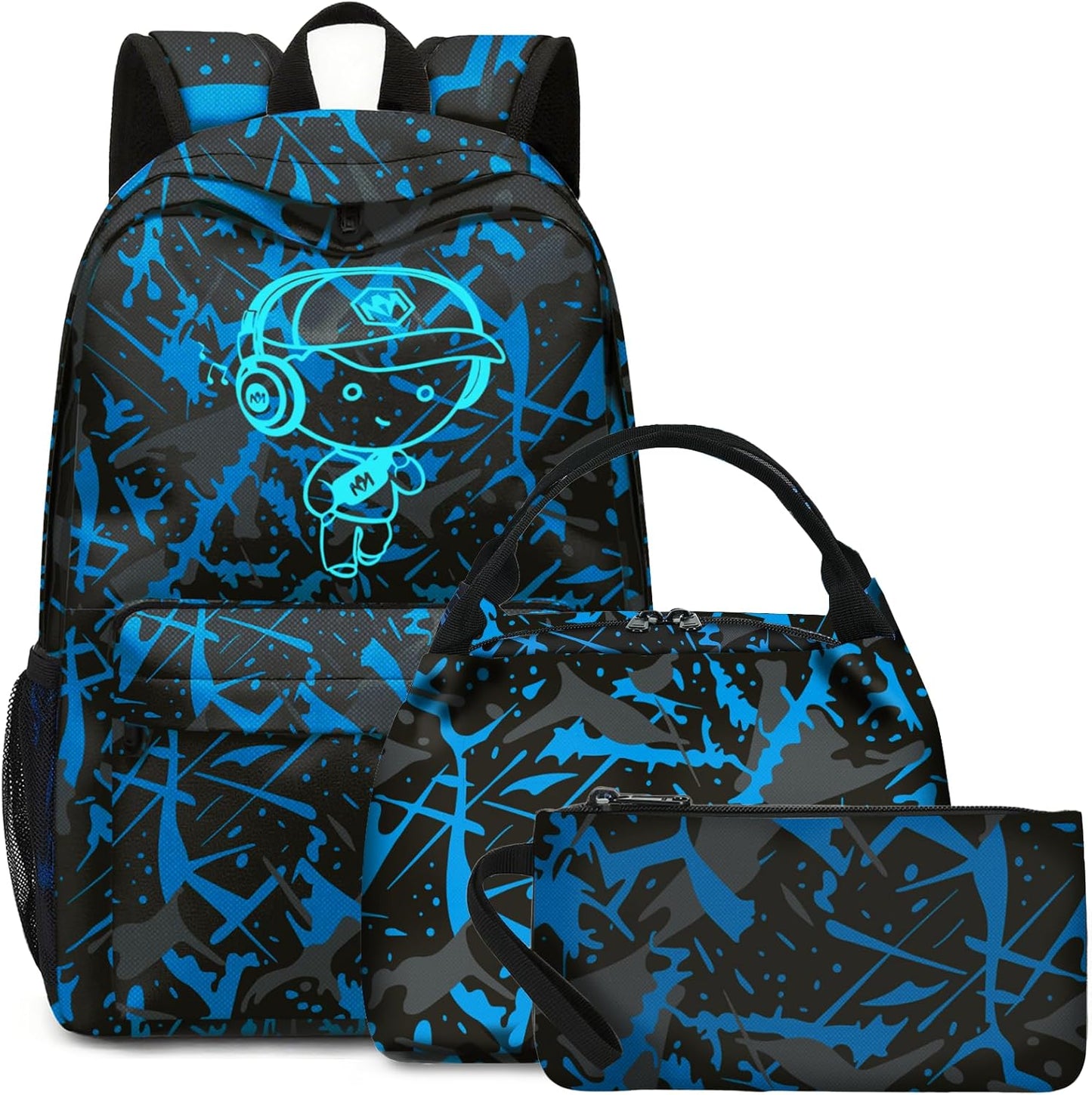 Bluboon School Backpack for Boys Teens Bookbag Travel Daypack Kids Girls Lunch Bag Pencil Case