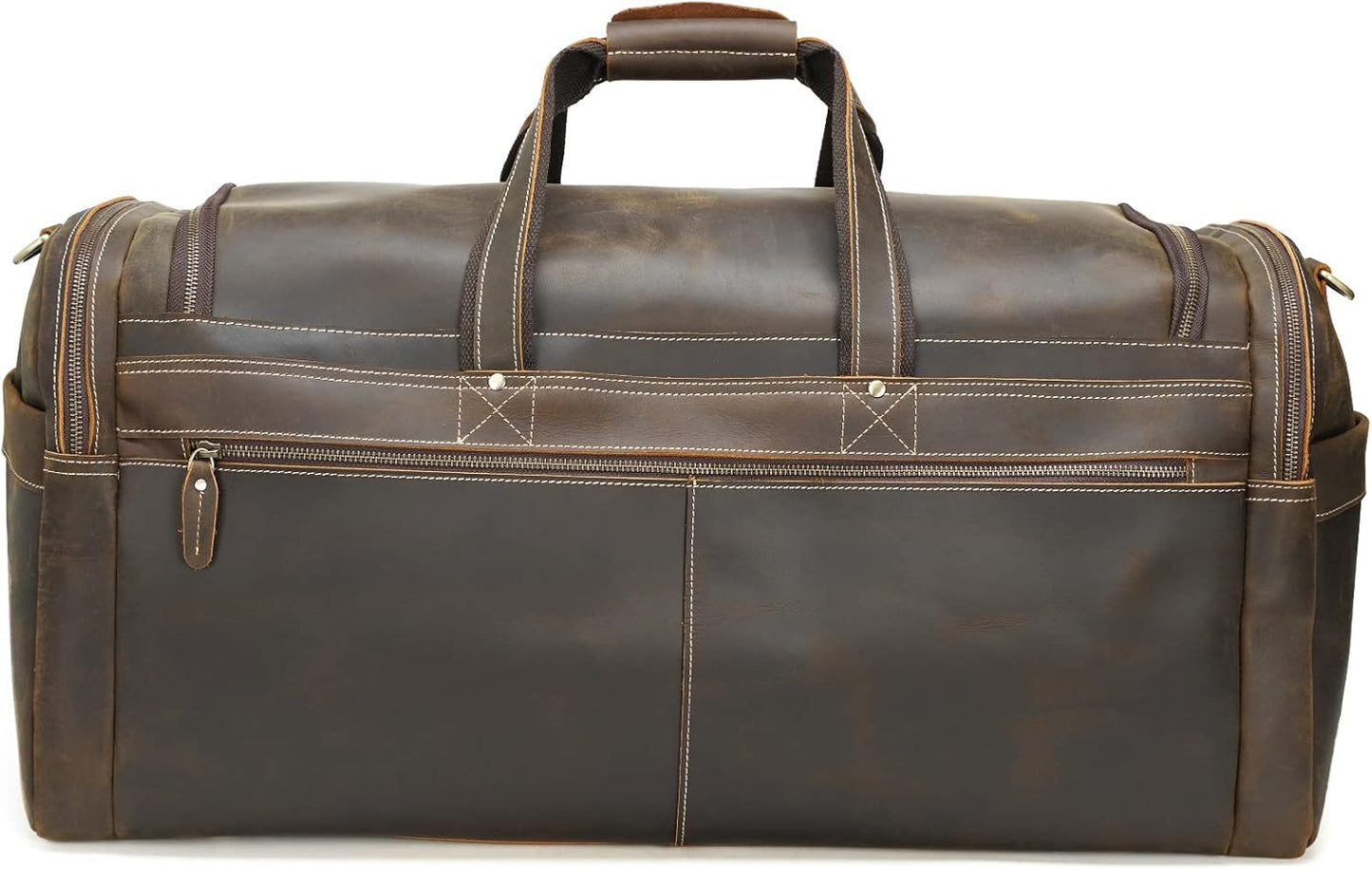 Polare 26" Full Grain Cowhide Leather Large Duffle Weekender Overnight Travel Duffel Bag For Men 62L