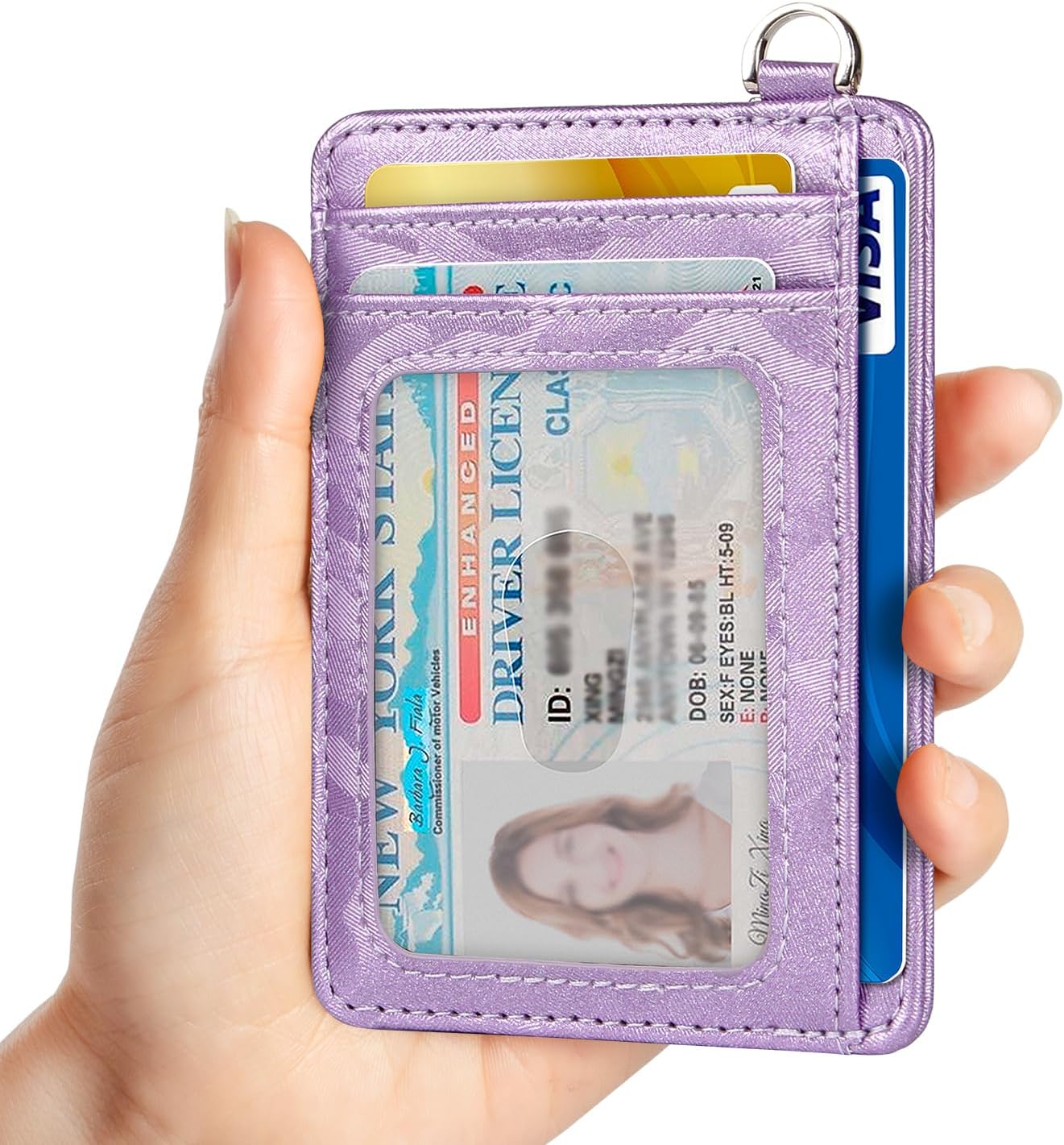 EcoVision Slim Minimalist Front Pocket Wallet, RFID Blocking Credit Card Holder Wallet with Detachable D-Shackle for Men Women