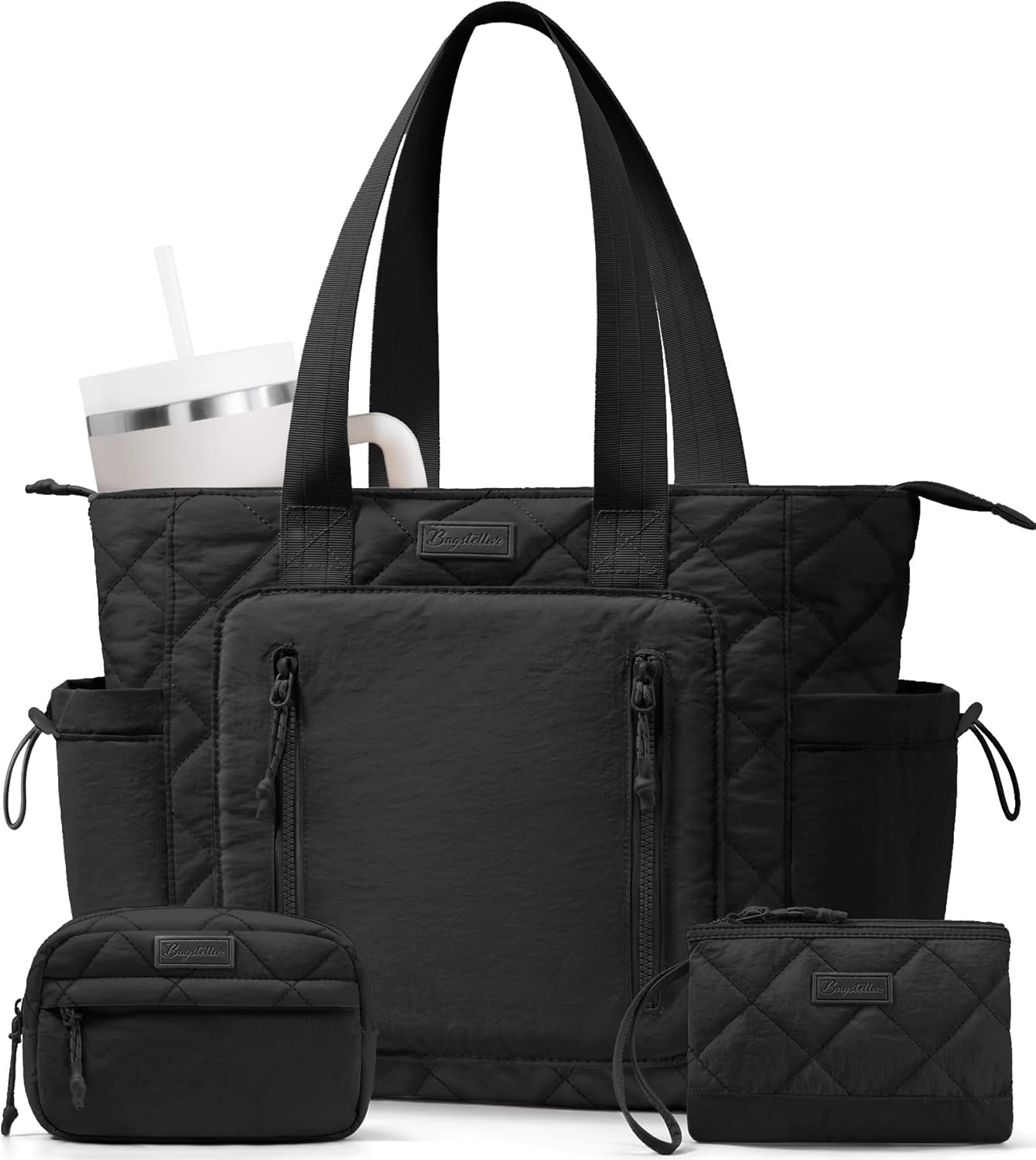 Puffer Tote Bag for Women, Lightweight Puffy Work Laptop Handbag Teacher Nurse Quilted Shoulder School Daily Travel Gym Bags